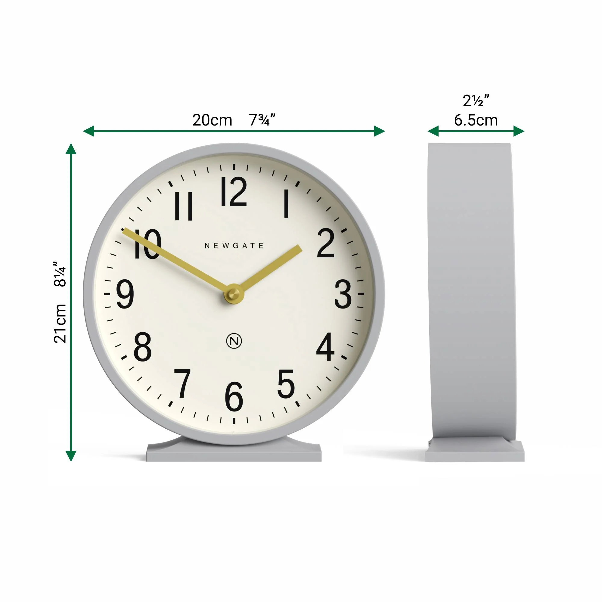Newgate Q Mantel clock in grey - Image 4