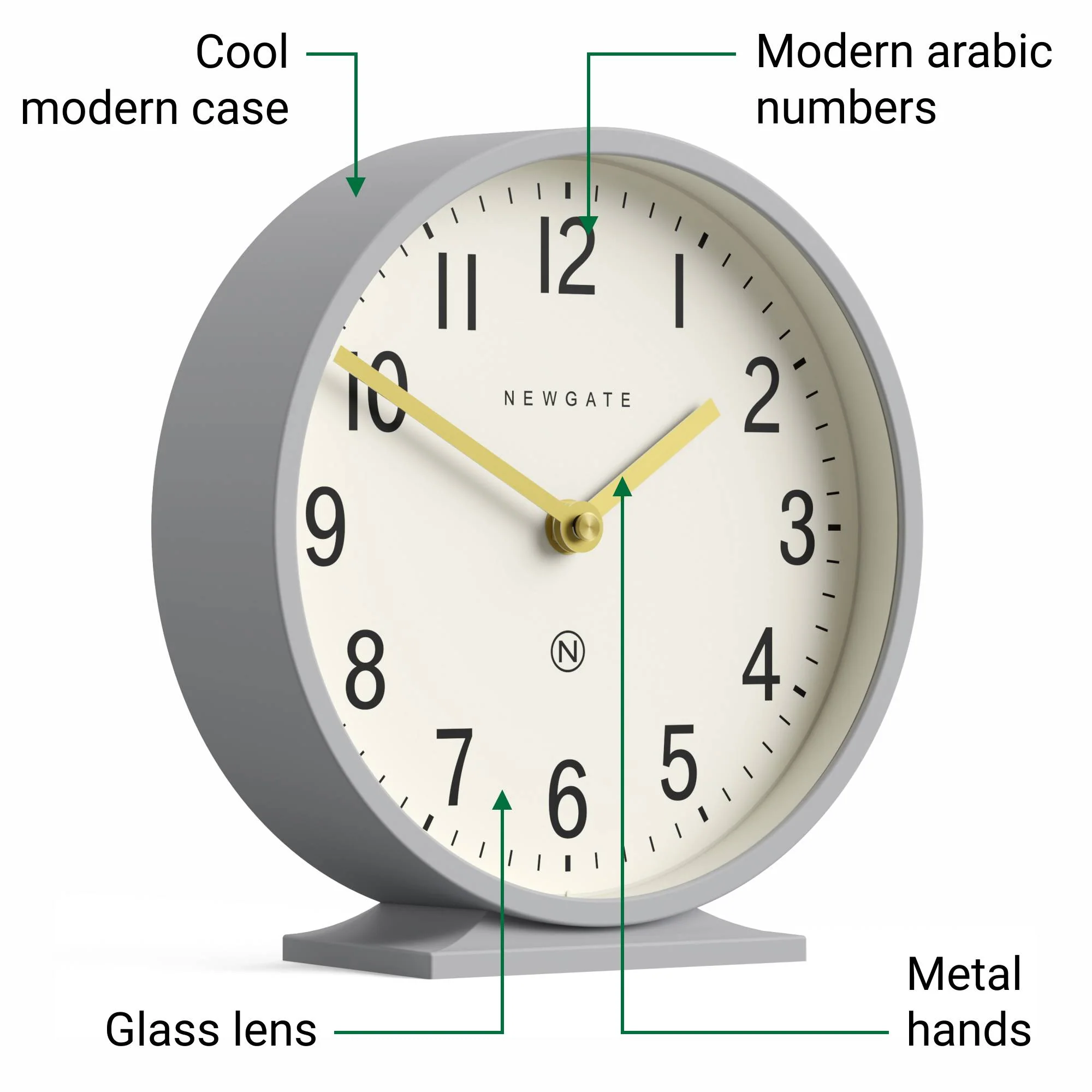 Newgate Q Mantel clock in grey - Image 6