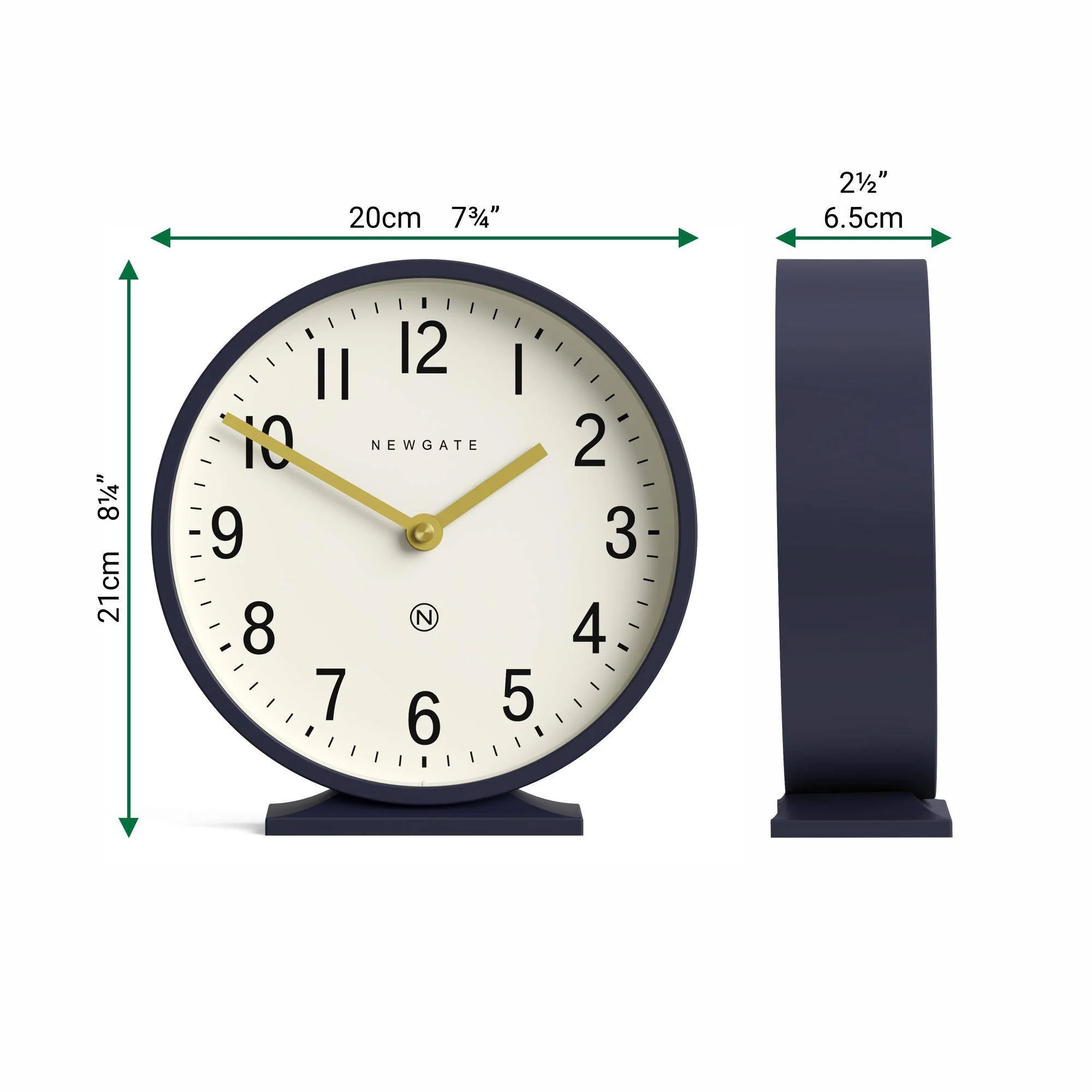 Newgate Q Mantel clock in petrol blue - Image 4
