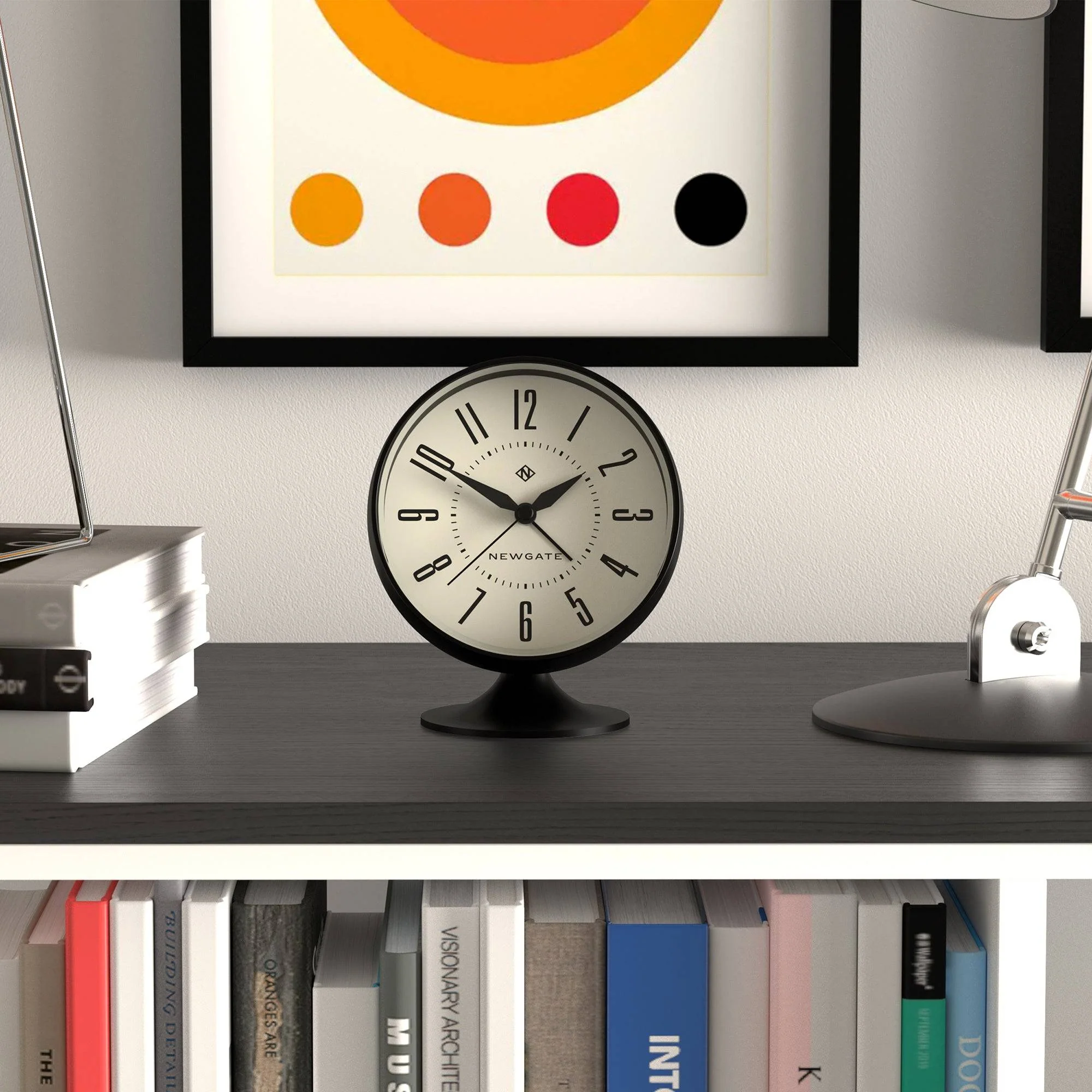 Newgate Spheric alarm clock in black - Image 3
