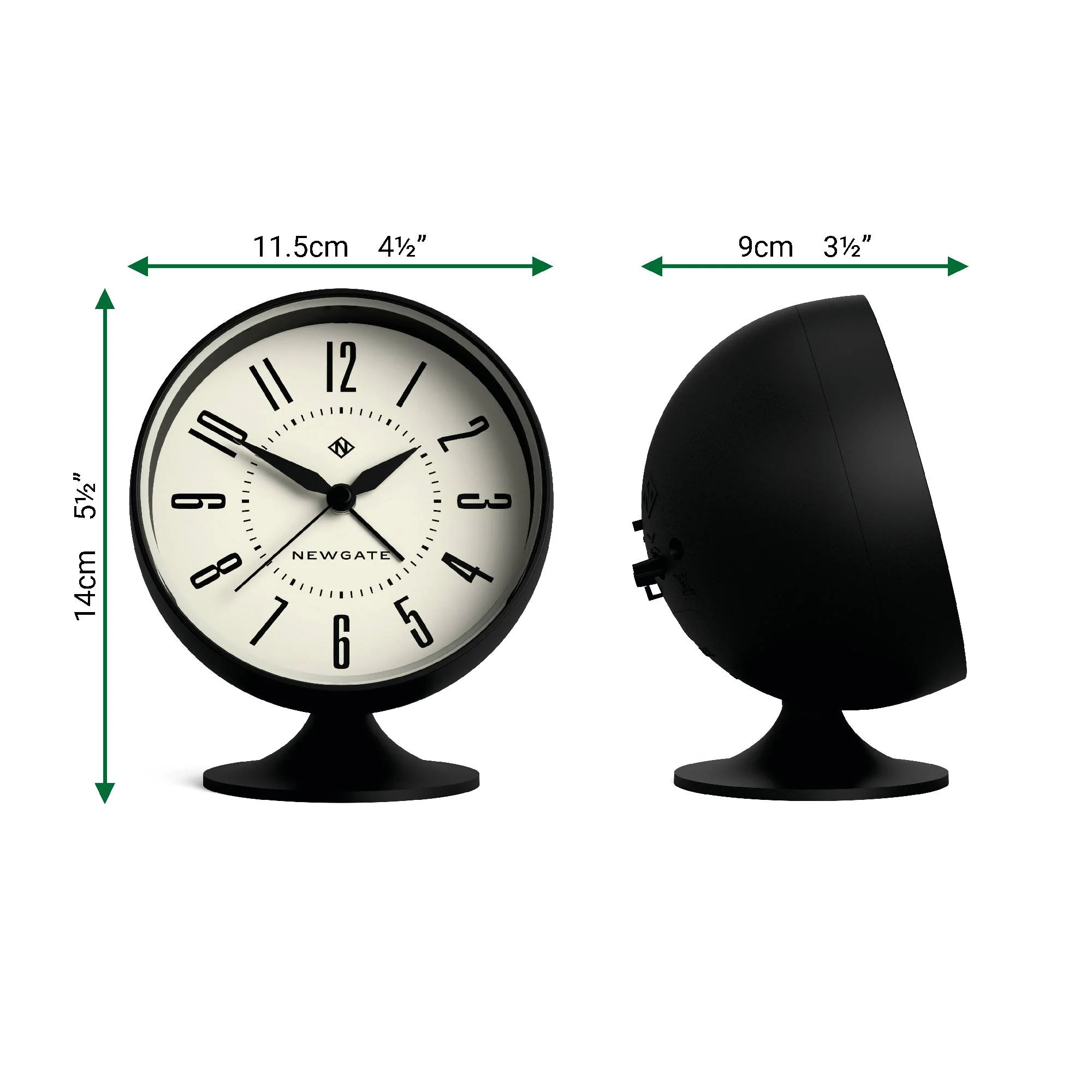 Newgate Spheric alarm clock in black - Image 4