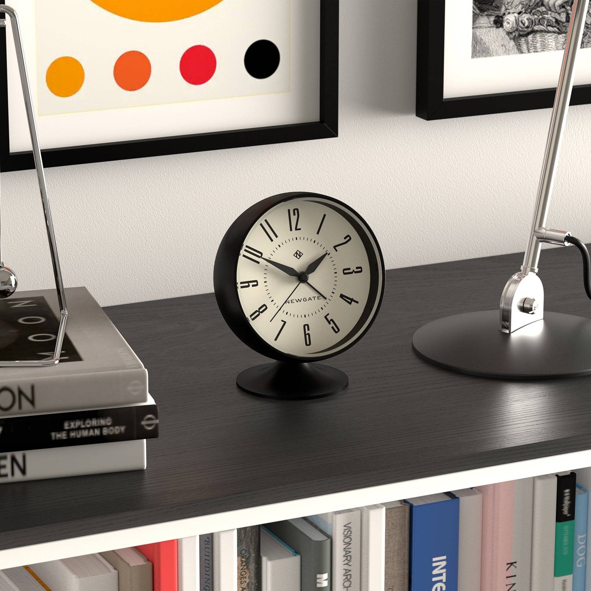 Newgate Spheric alarm clock in black - Image 5
