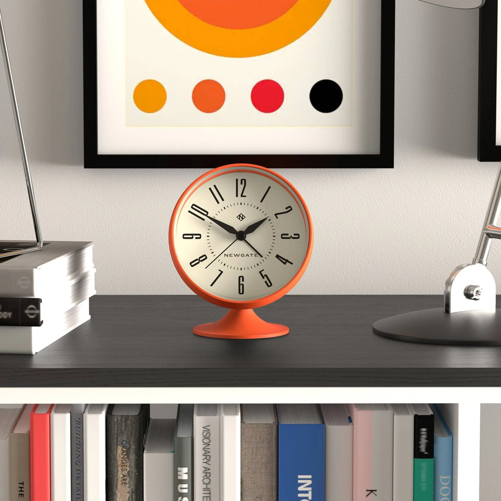 Newgate Spheric alarm clock in orange - Image 3