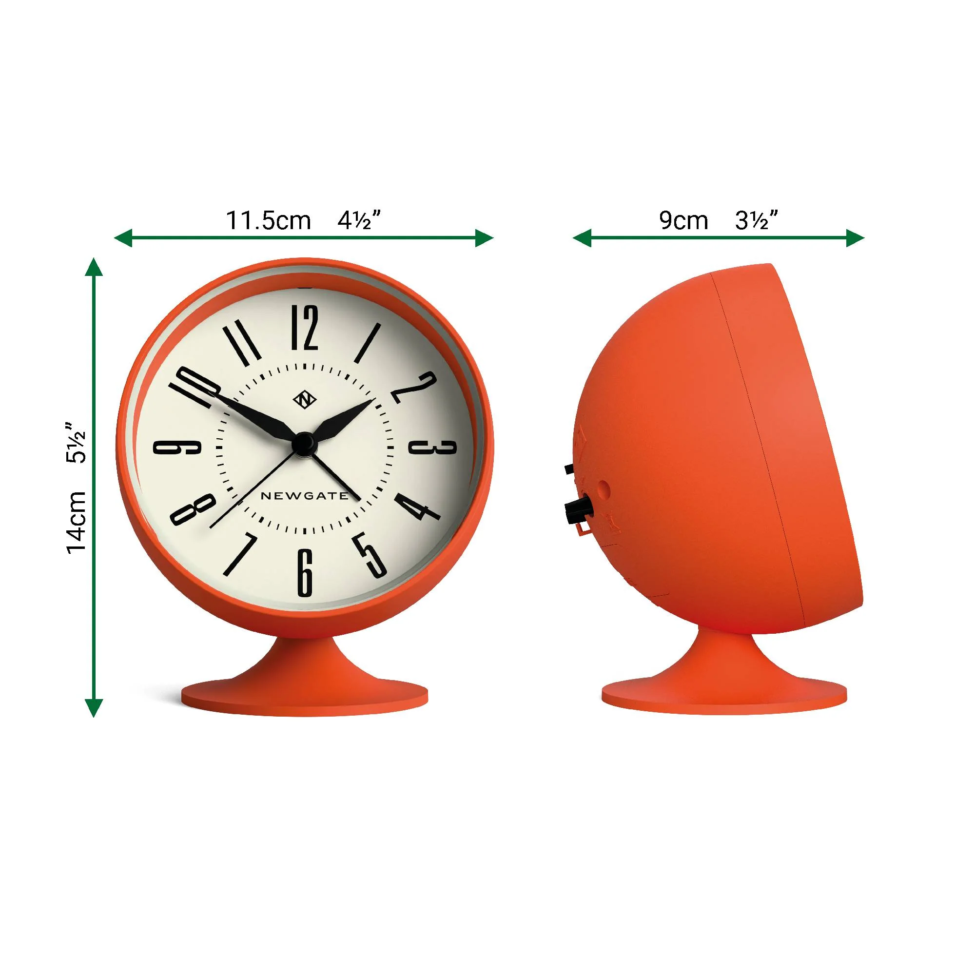 Newgate Spheric alarm clock in orange - Image 4