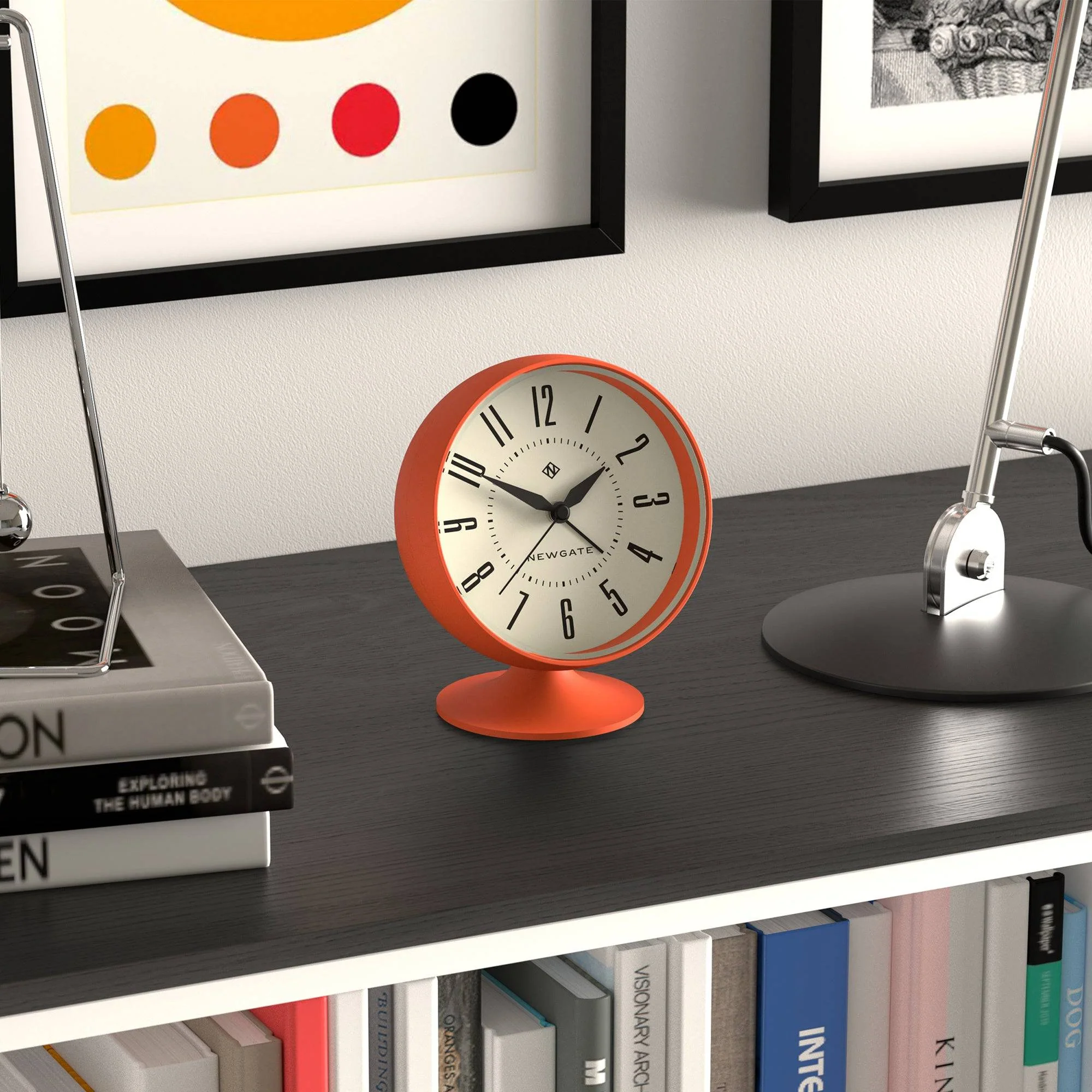 Newgate Spheric alarm clock in orange - Image 5
