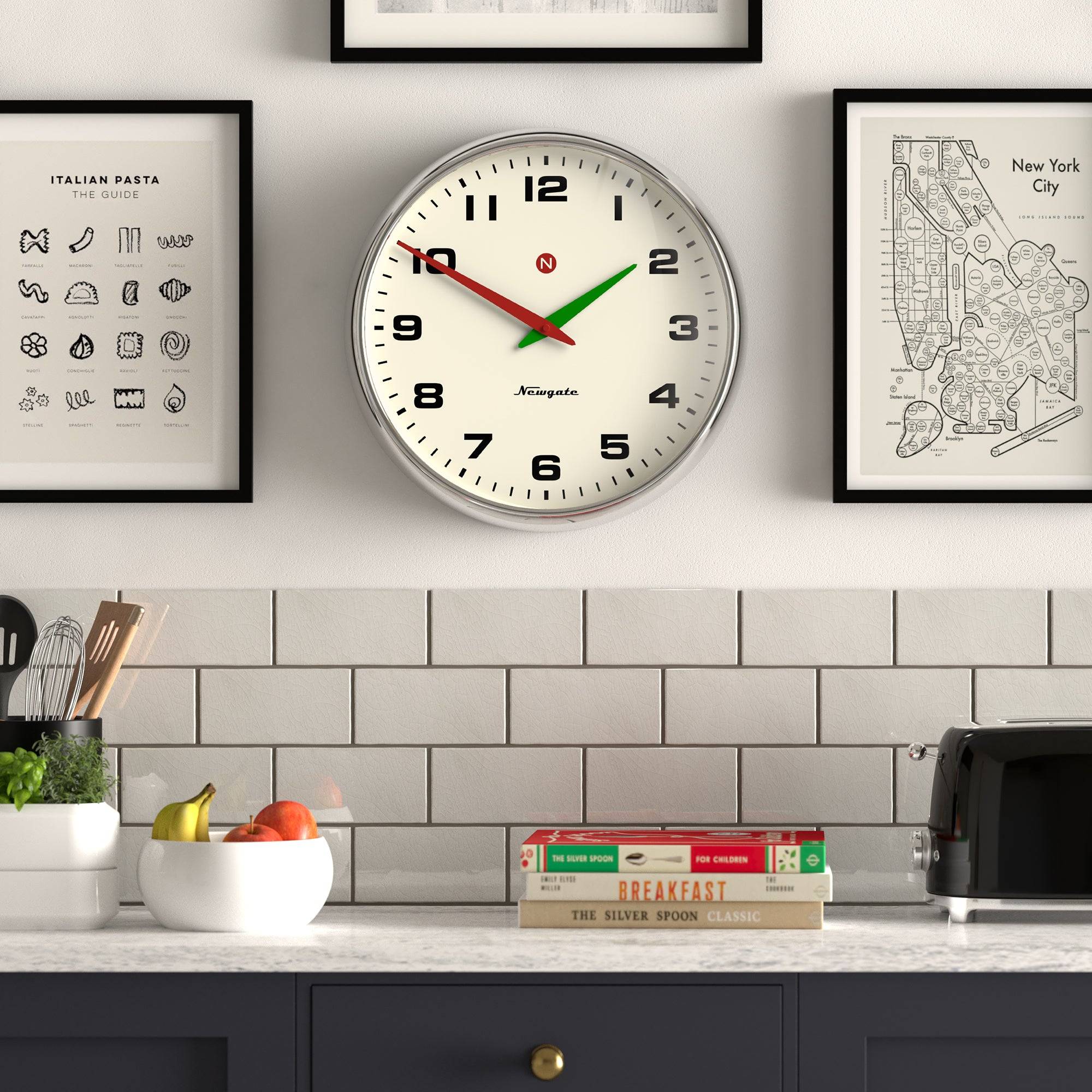 Newgate Superstore wall clock in chrome - Image 3
