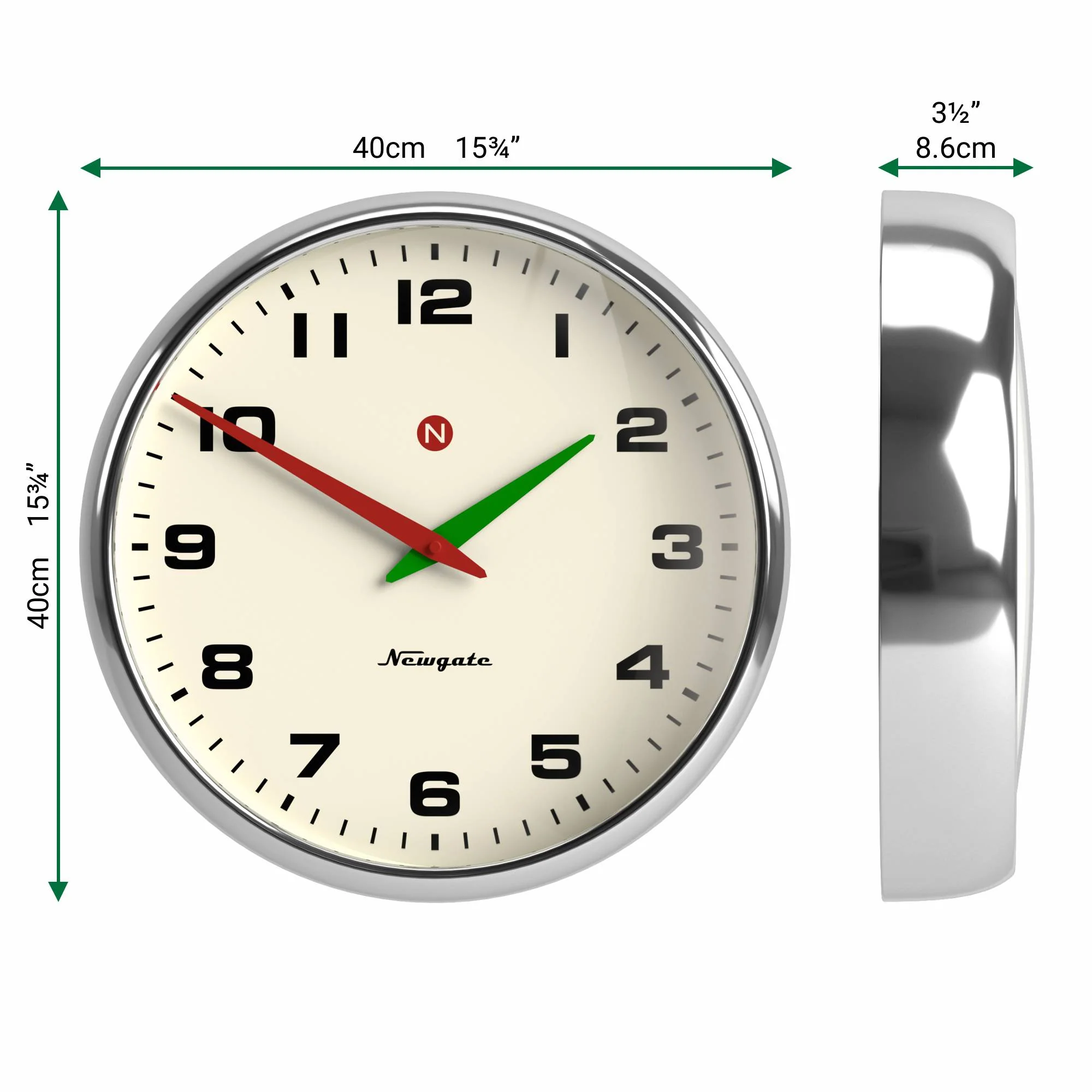 Newgate Superstore wall clock in chrome - Image 4