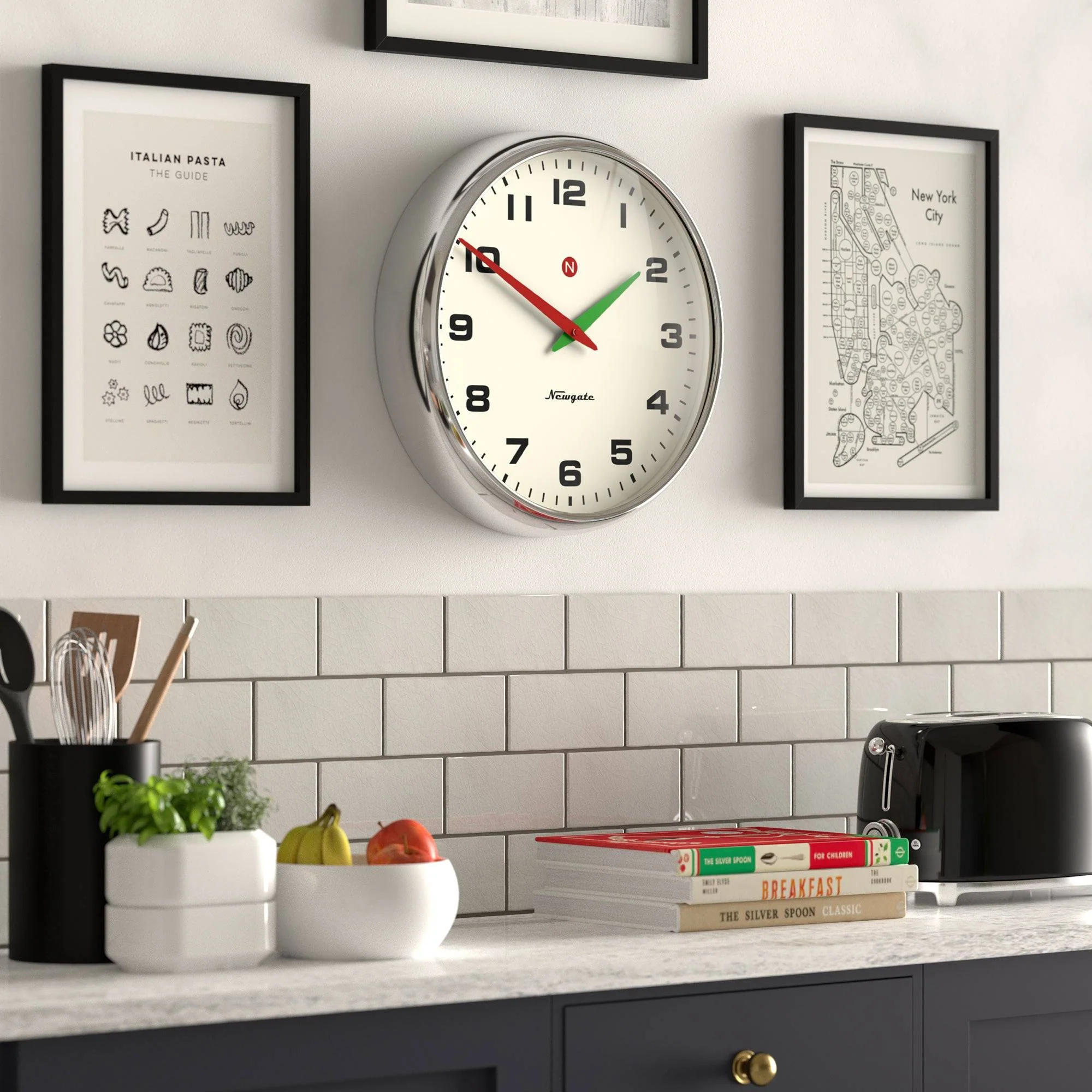 Newgate Superstore wall clock in chrome - Image 5
