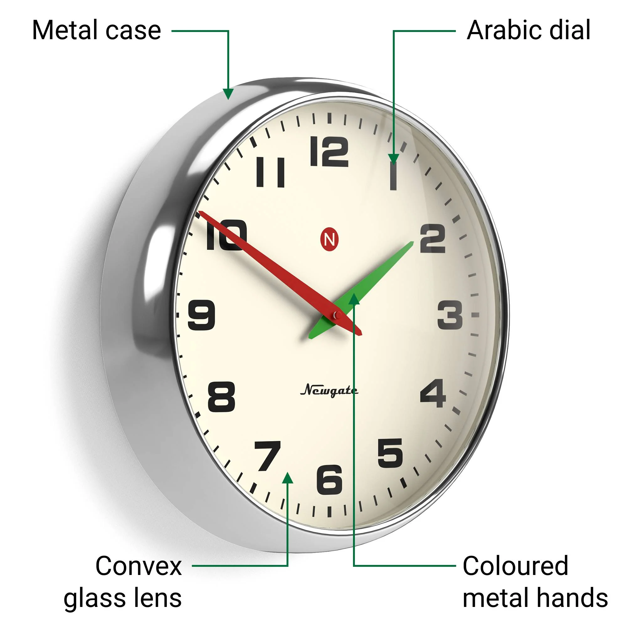 Newgate Superstore wall clock in chrome - Image 6