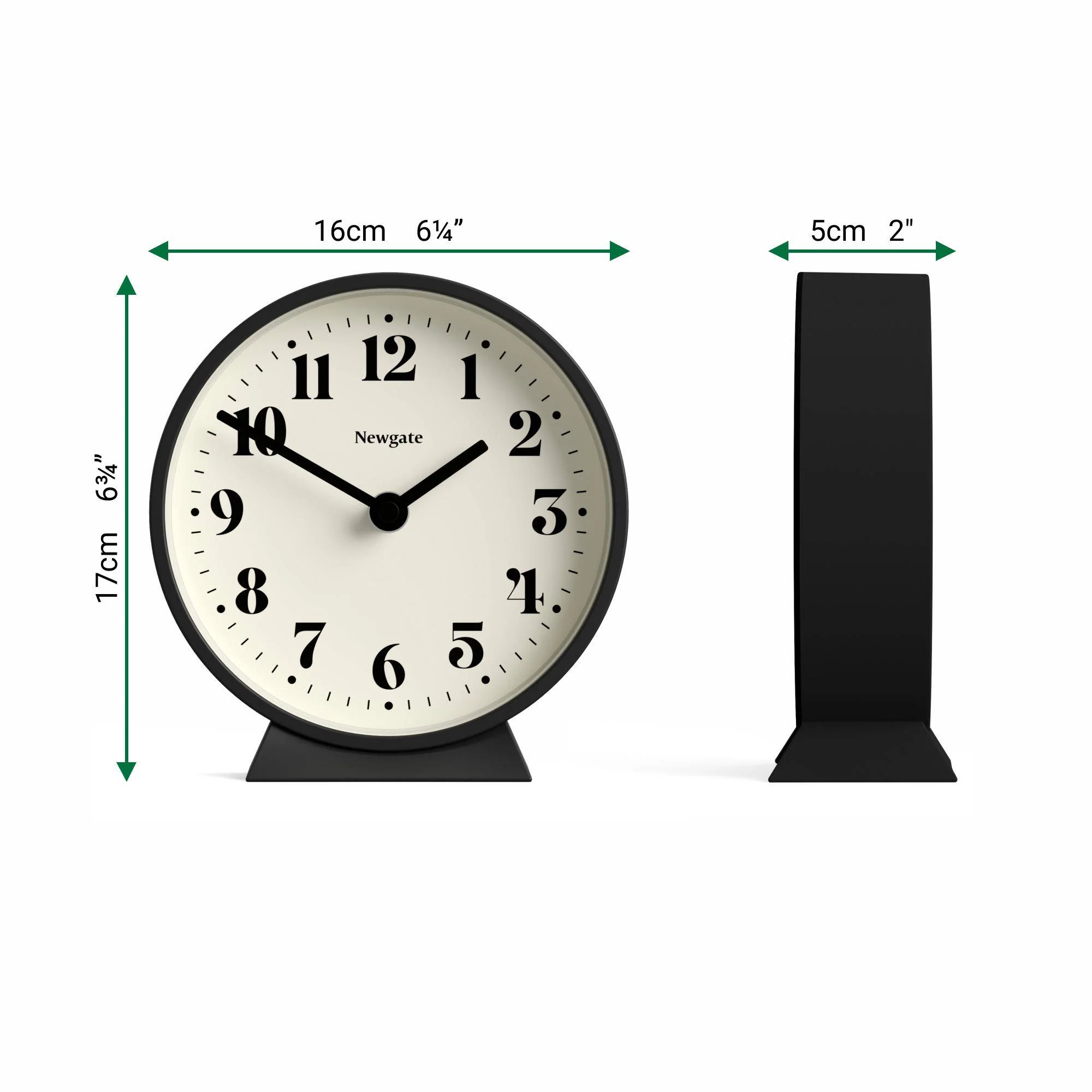 Newgate Theatre mantel clock in black - Image 4