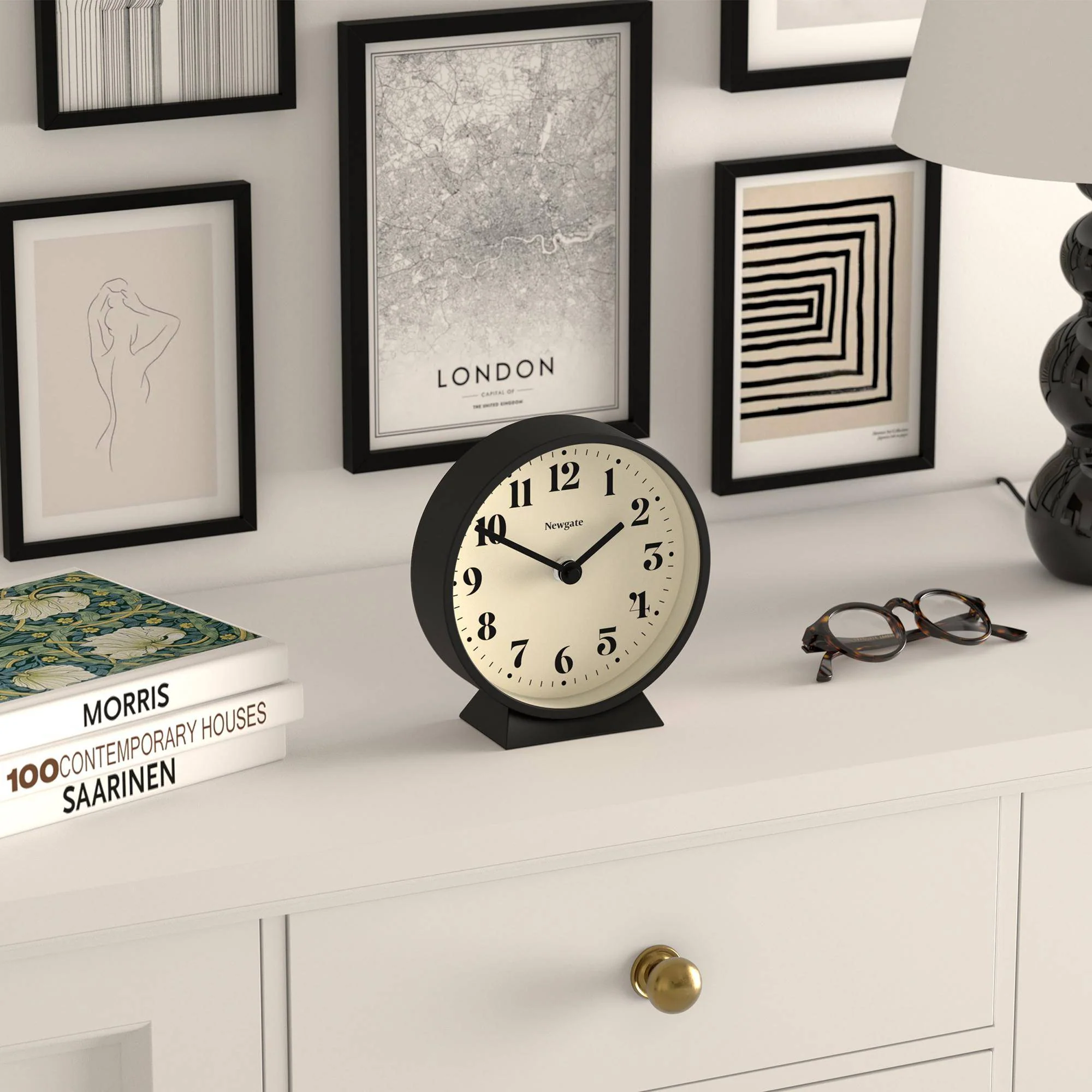 Newgate Theatre mantel clock in black - Image 5