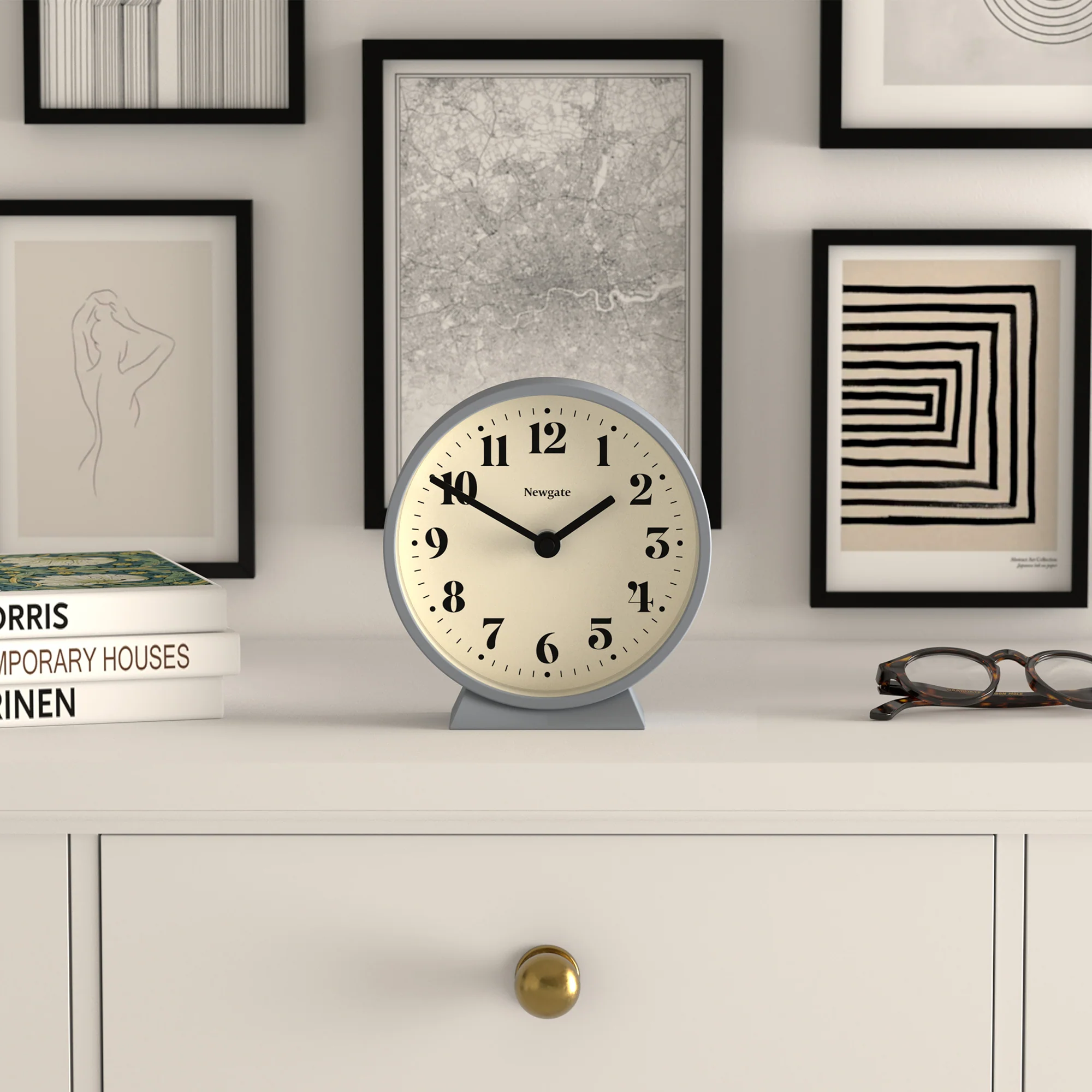 Newgate Theatre mantel clock in french navy - Image 3