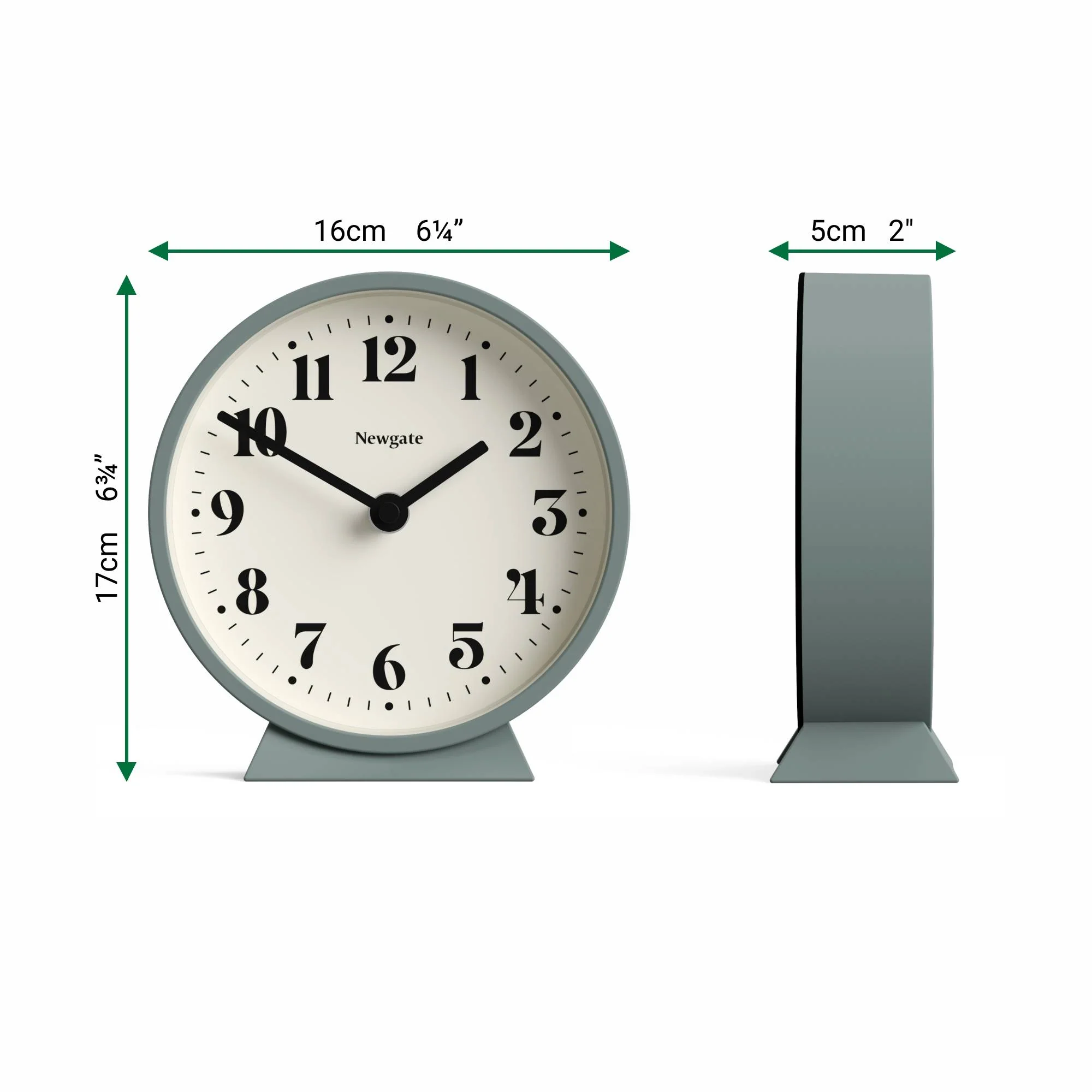Newgate Theatre mantel clock in asparagus green - Image 4