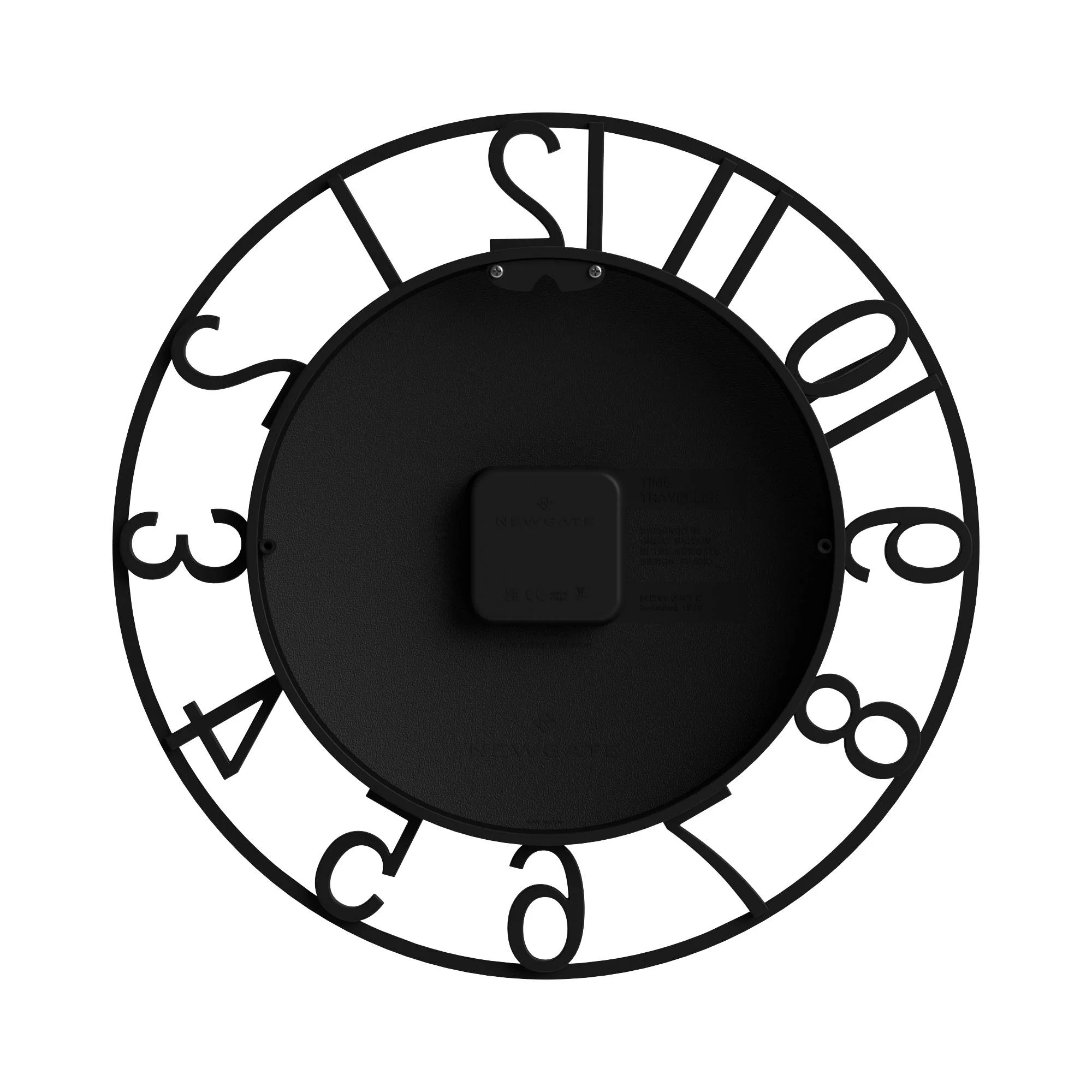 Newgate Time Traveller wall clock in black - Image 7