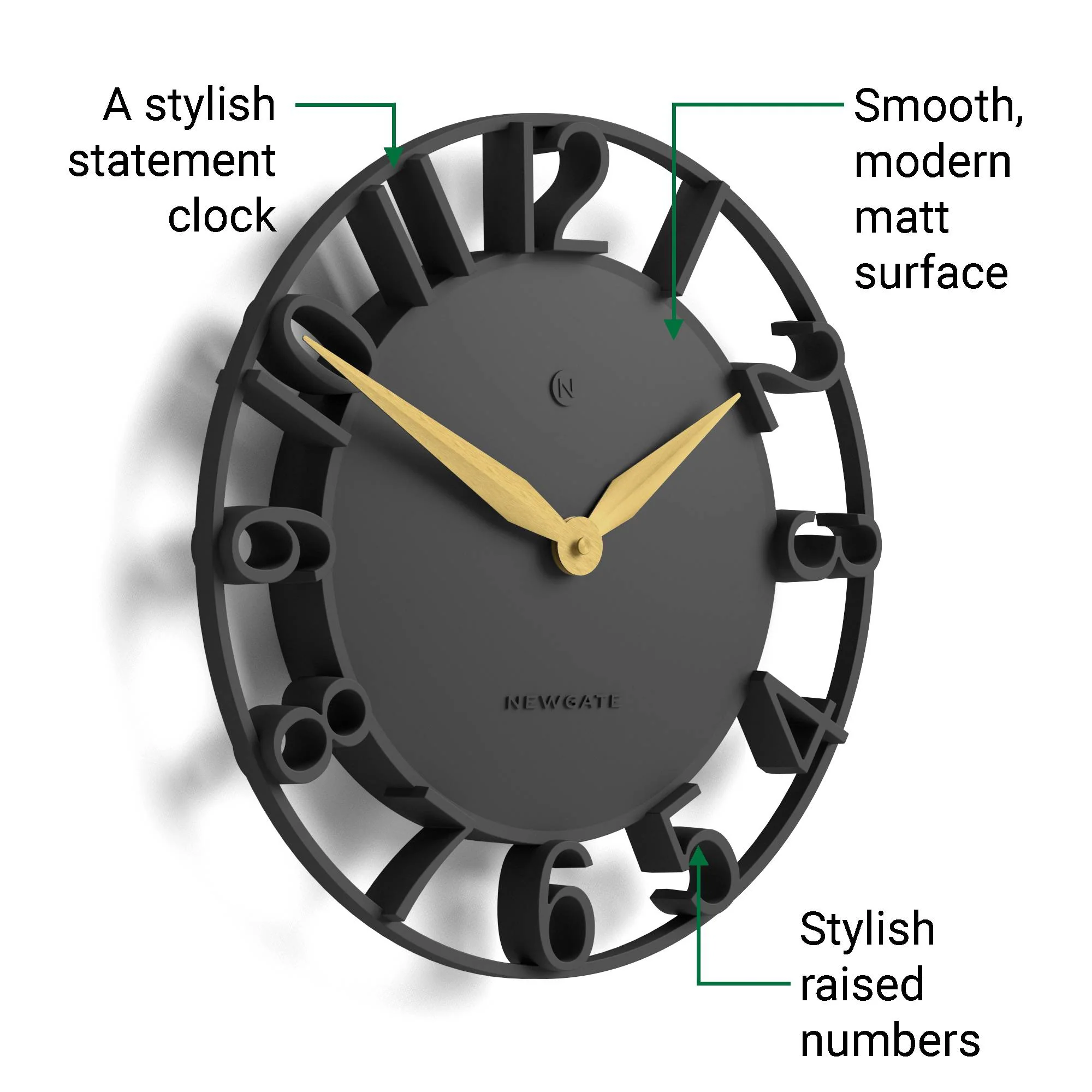 Newgate Time Traveller wall clock in grey - Image 6