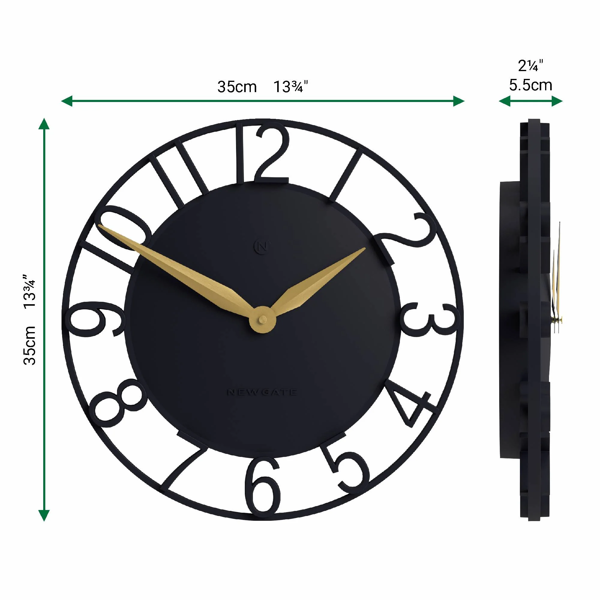 Newgate Time Traveller wall clock in petrol blue - Image 4