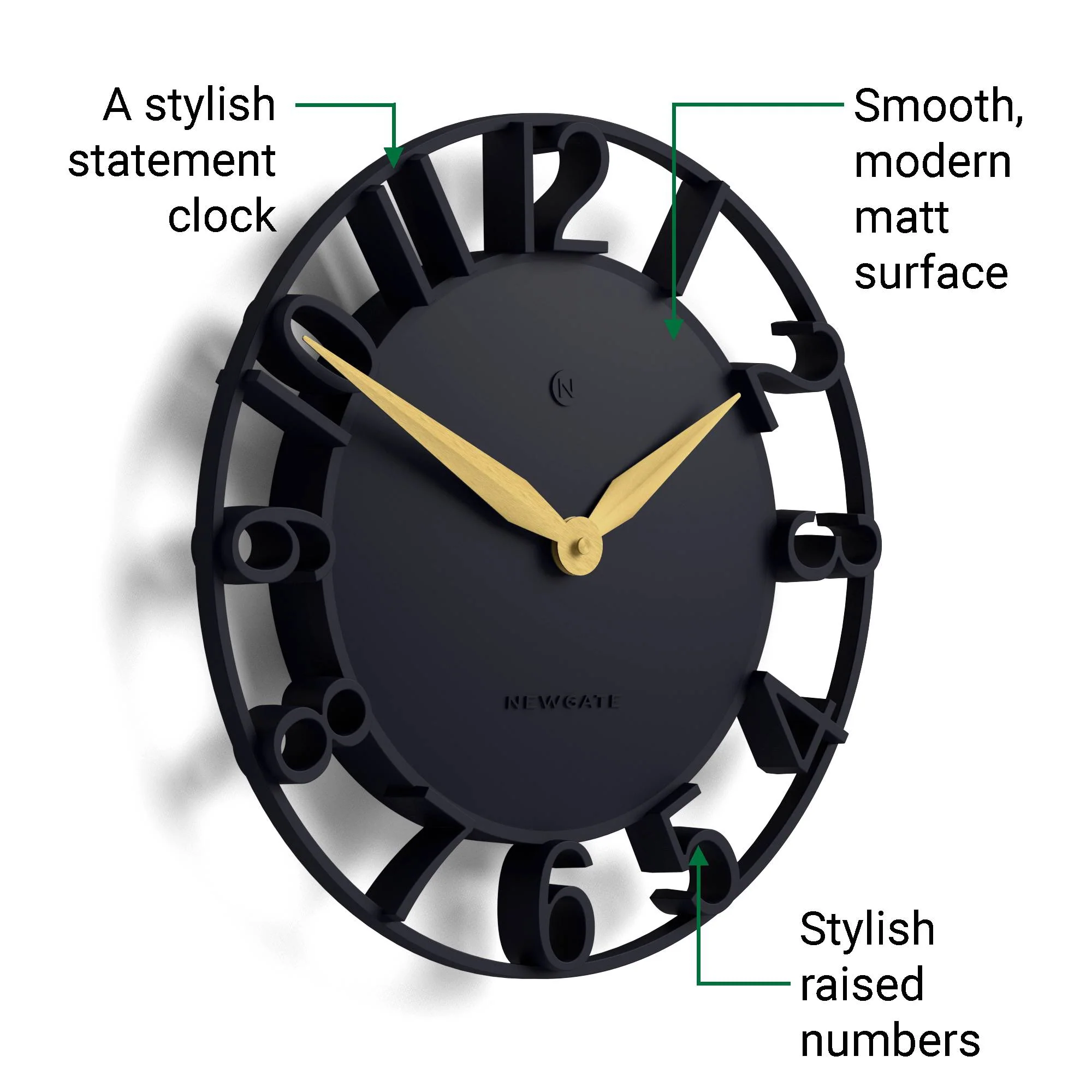 Newgate Time Traveller wall clock in petrol blue - Image 6