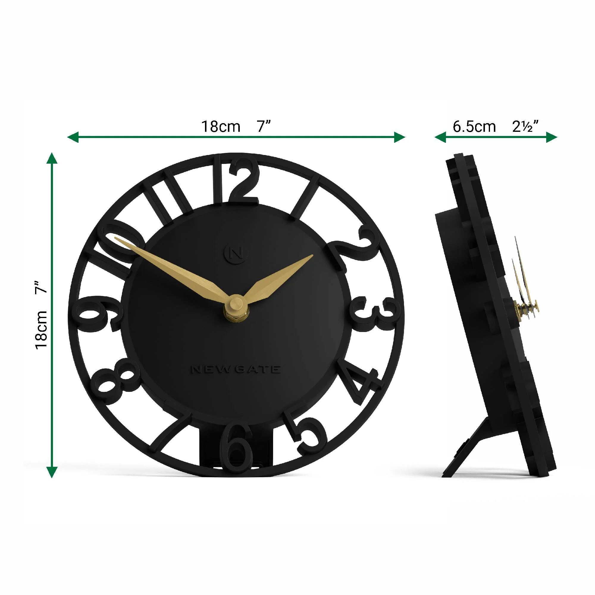 Newgate Timewarp mantel clock in black - Image 4