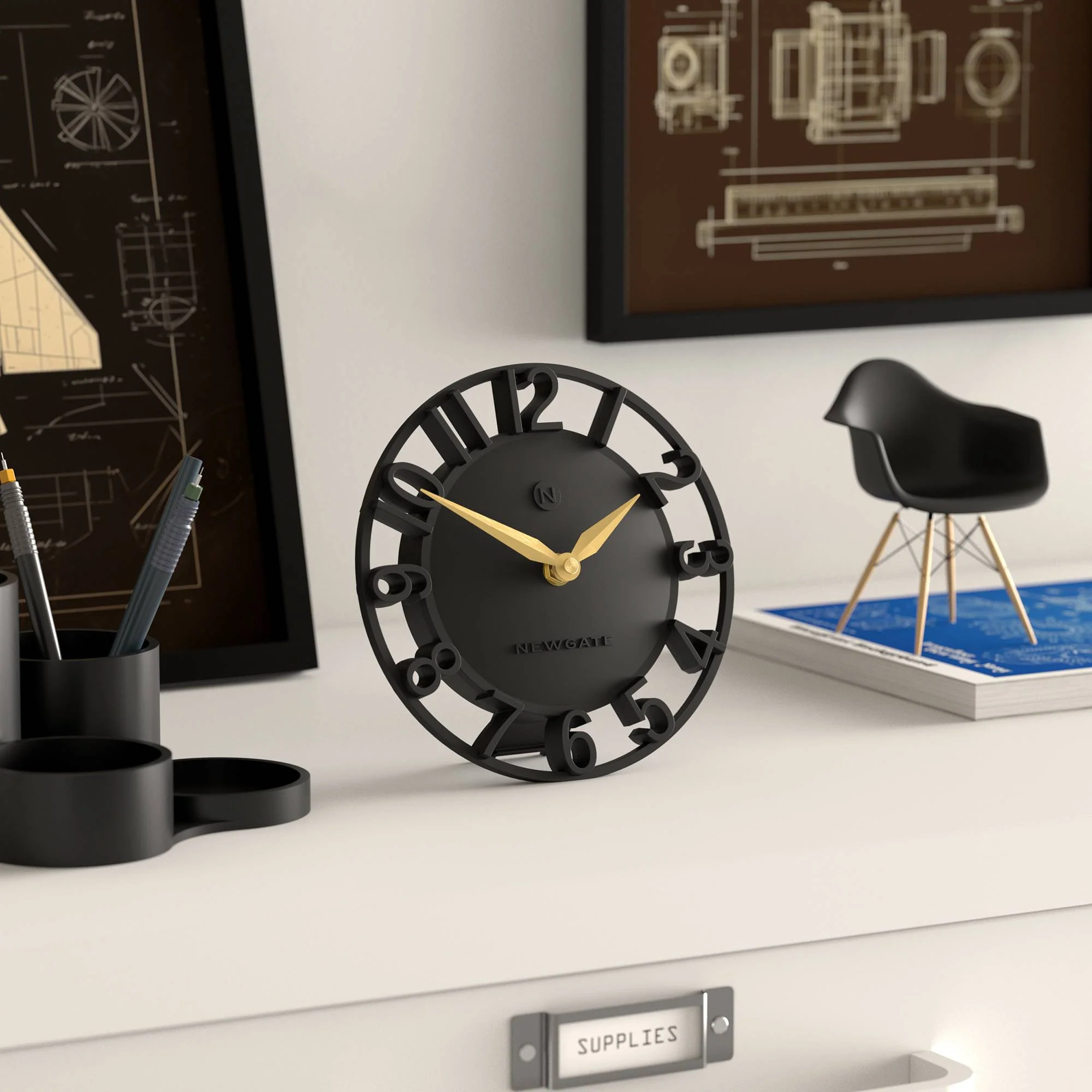 Newgate Timewarp mantel clock in black - Image 5