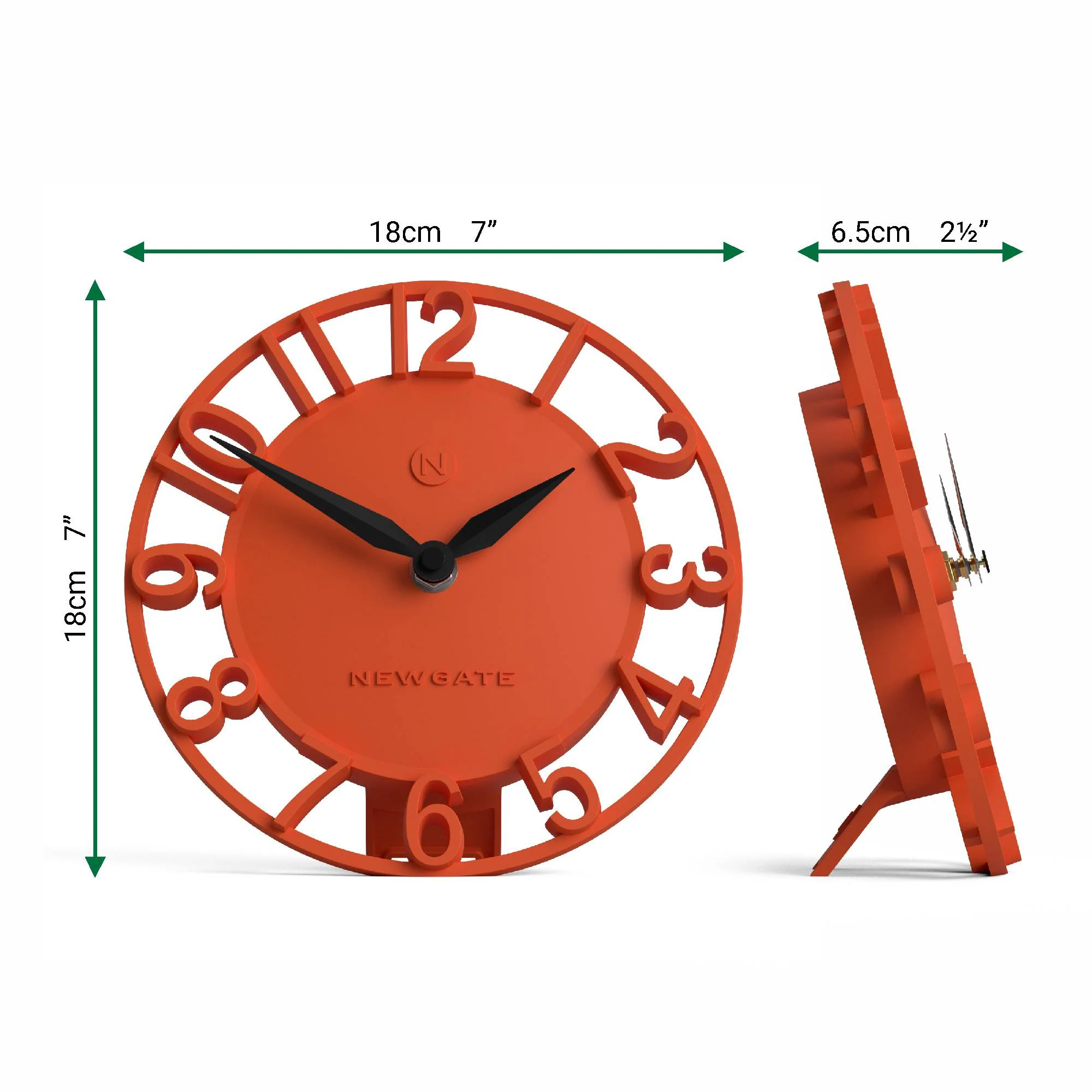 Newgate Timewarp mantel clock in orange - Image 4