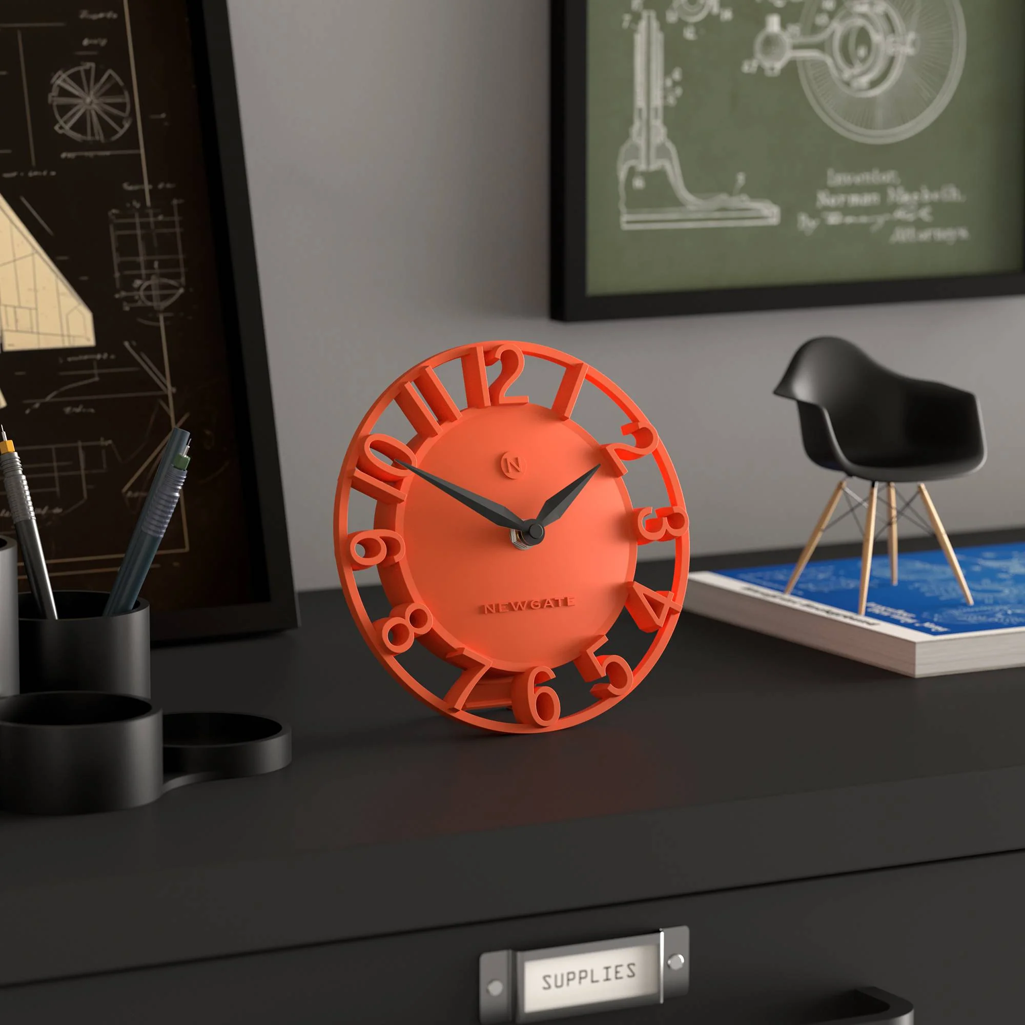 Newgate Timewarp mantel clock in orange - Image 5