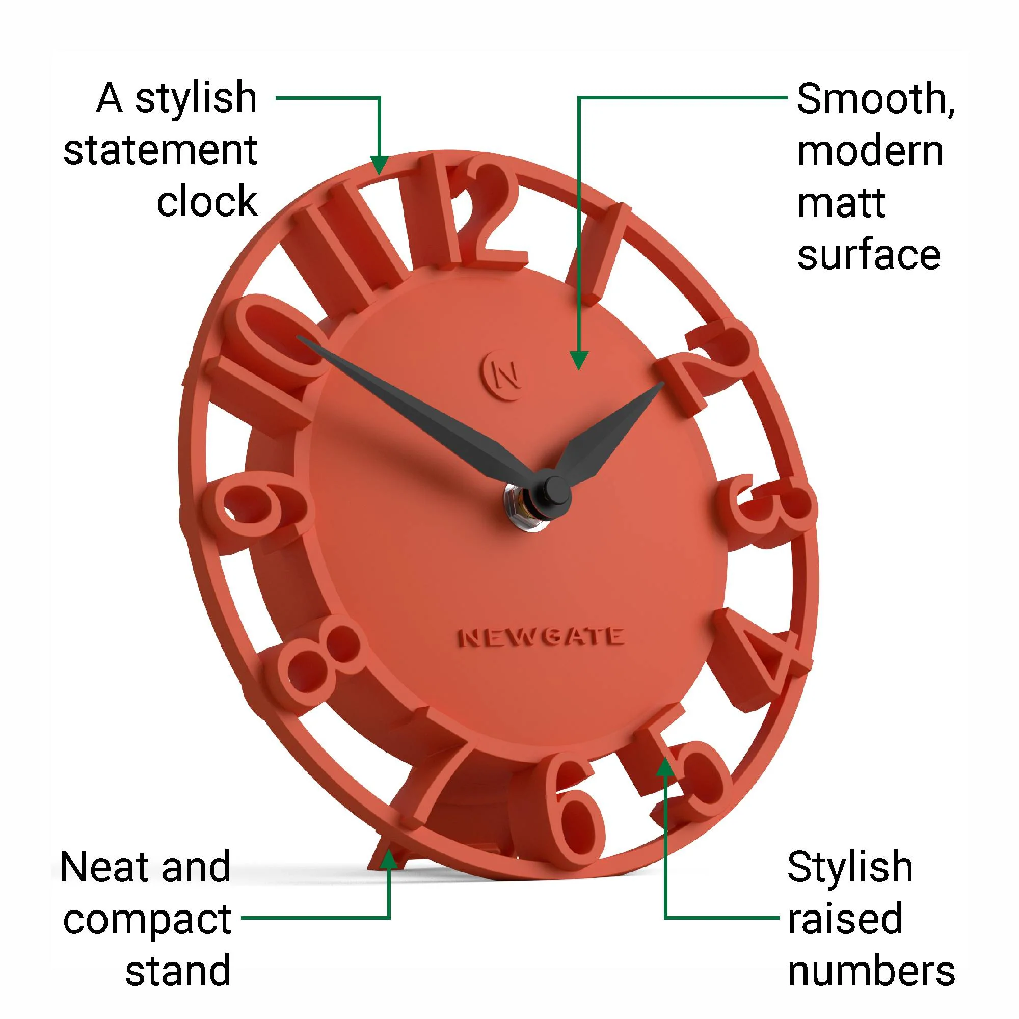Newgate Timewarp mantel clock in orange - Image 6
