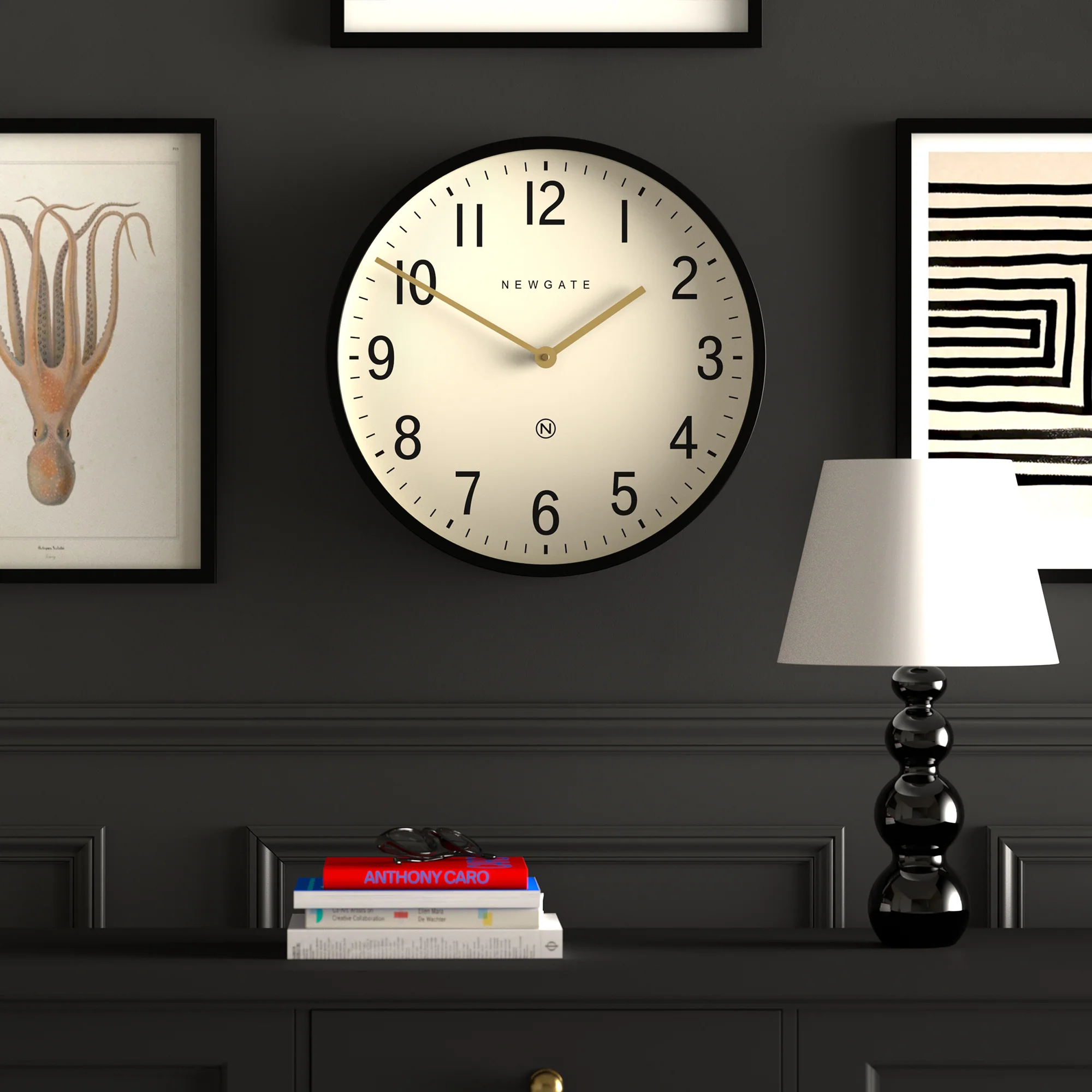 Newgate Universal arabic wall clock in black - Image 3