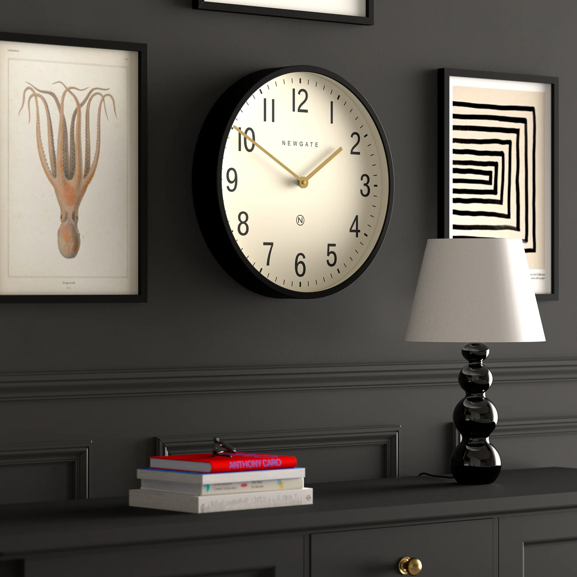 Newgate Universal arabic wall clock in black - Image 5
