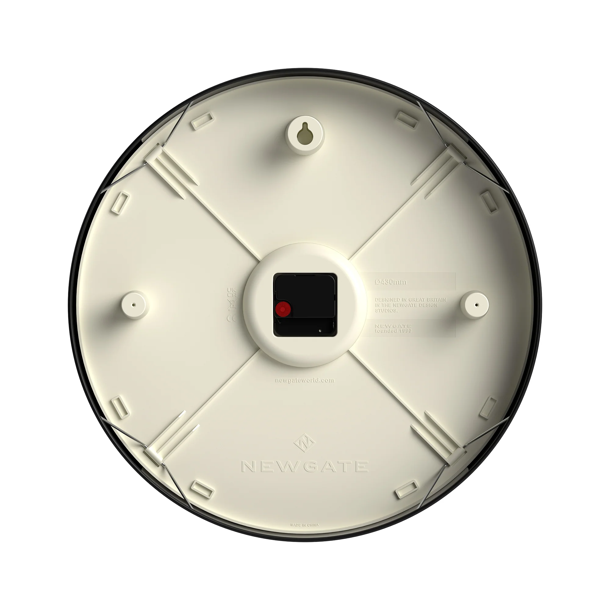 Newgate Universal railway wall clock in black - Image 7