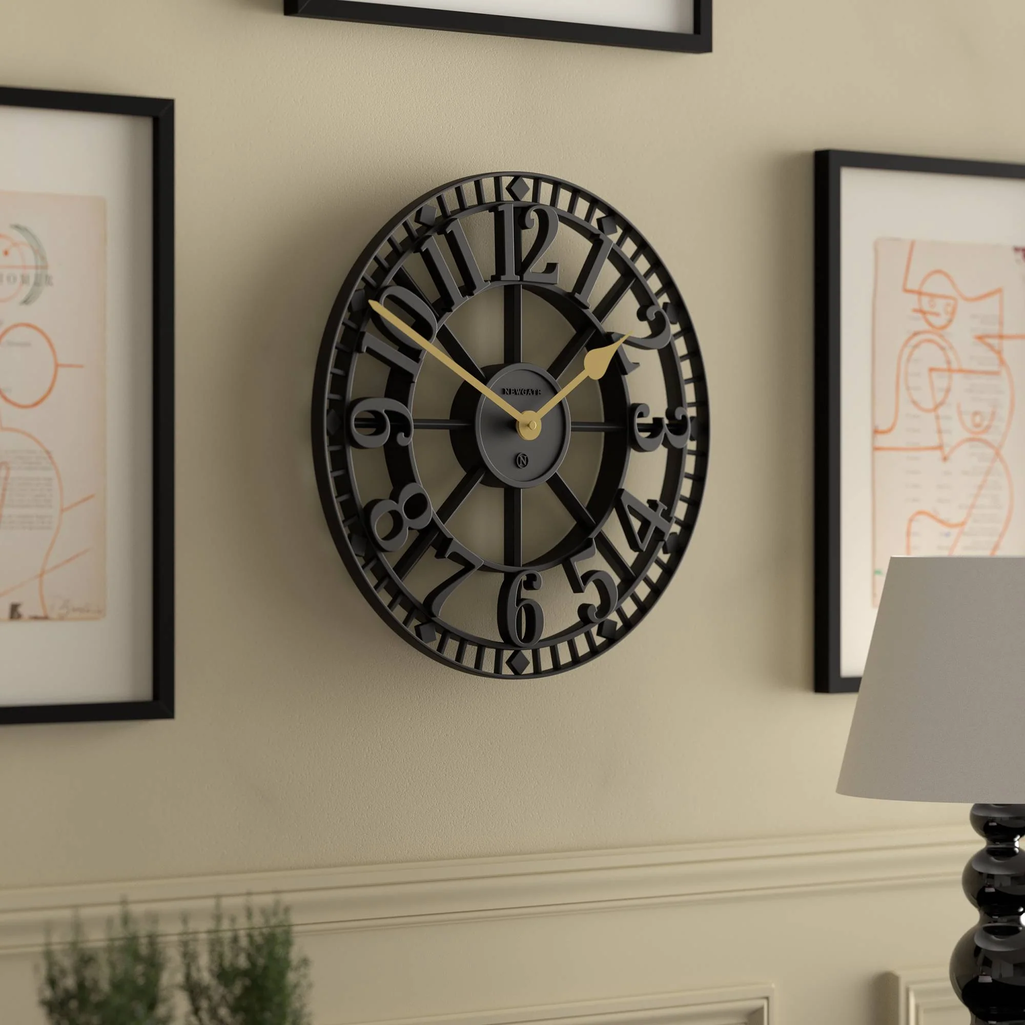 Newgate Warehouse wall clock in black - Image 5