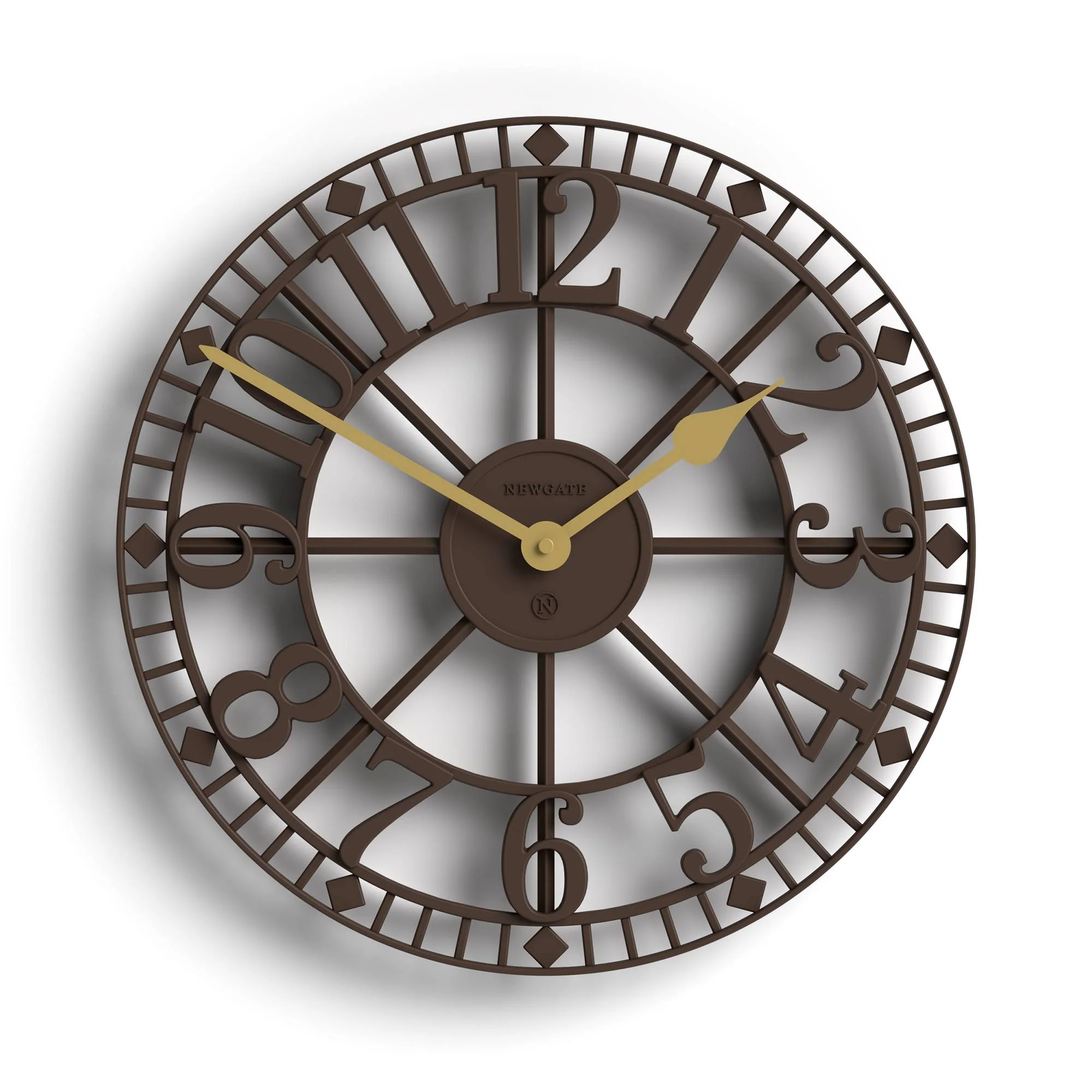 Newgate Warehouse wall clock in brown