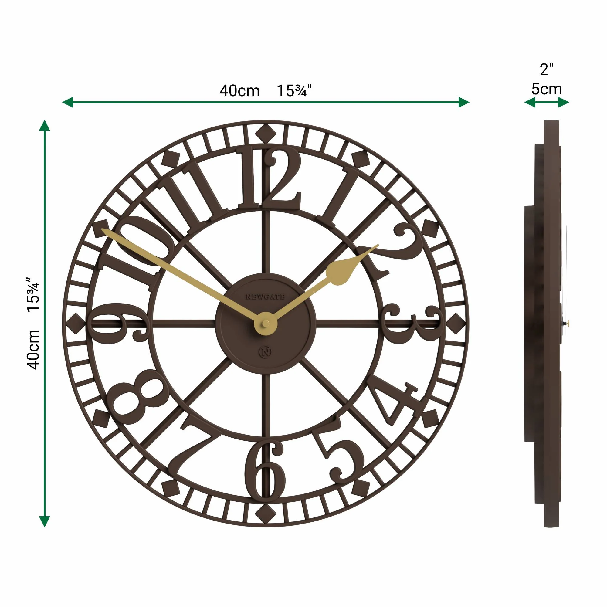 Newgate Warehouse wall clock in brown - Image 4