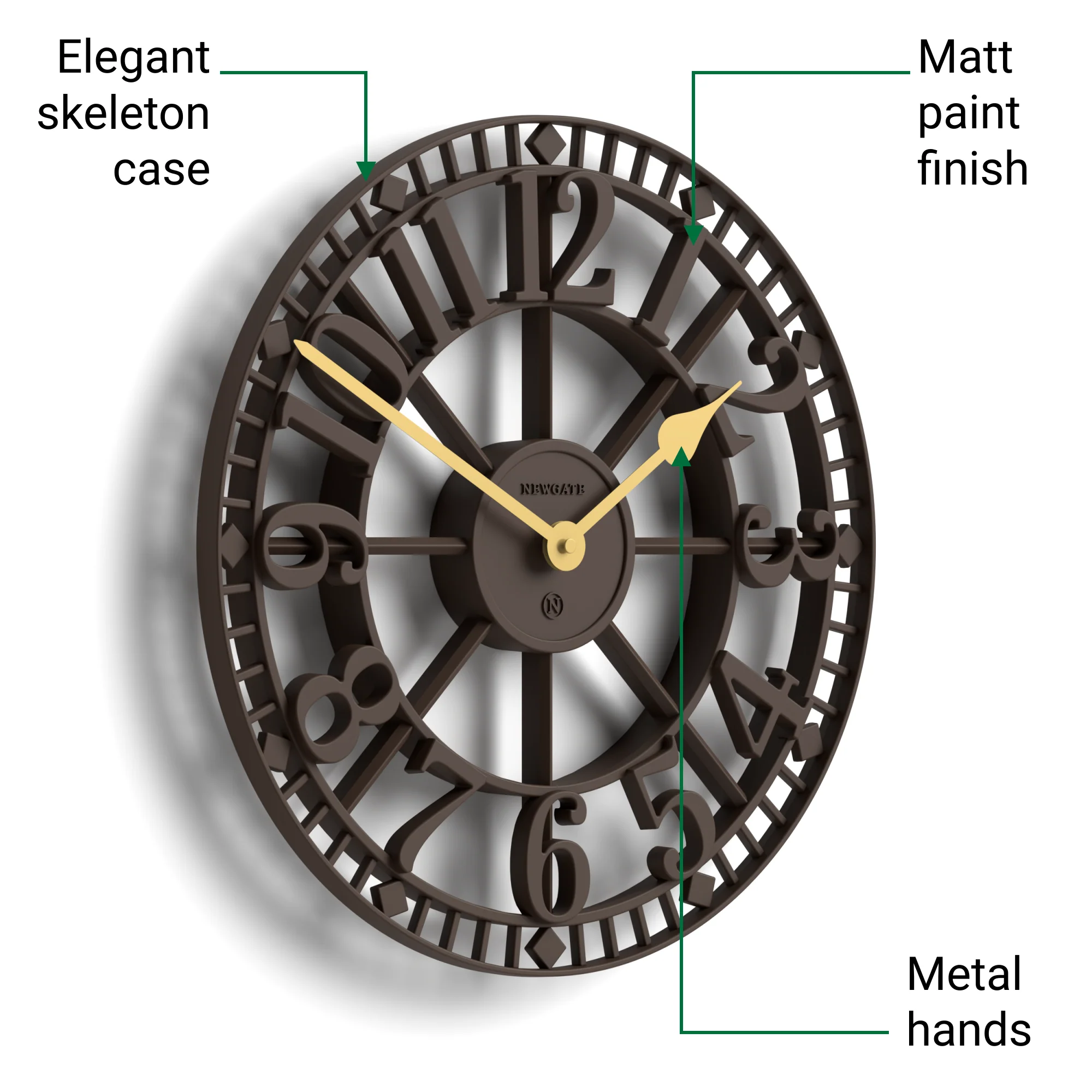 Newgate Warehouse wall clock in brown - Image 6