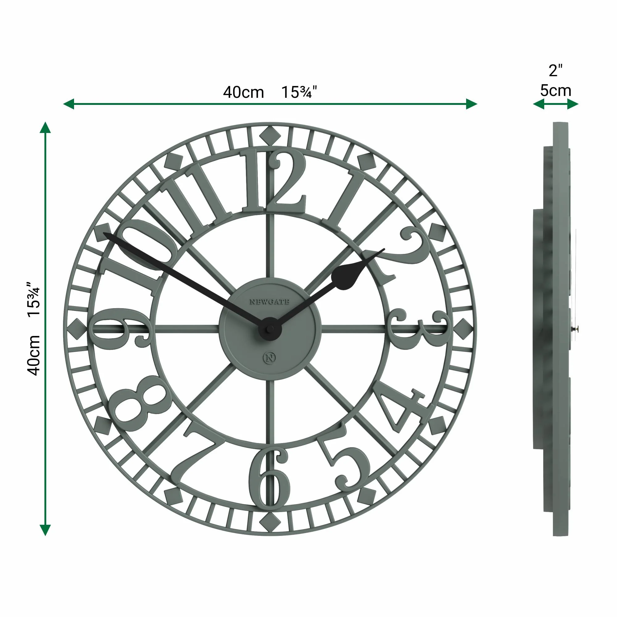 Newgate Warehouse wall clock in asparagus green - Image 4