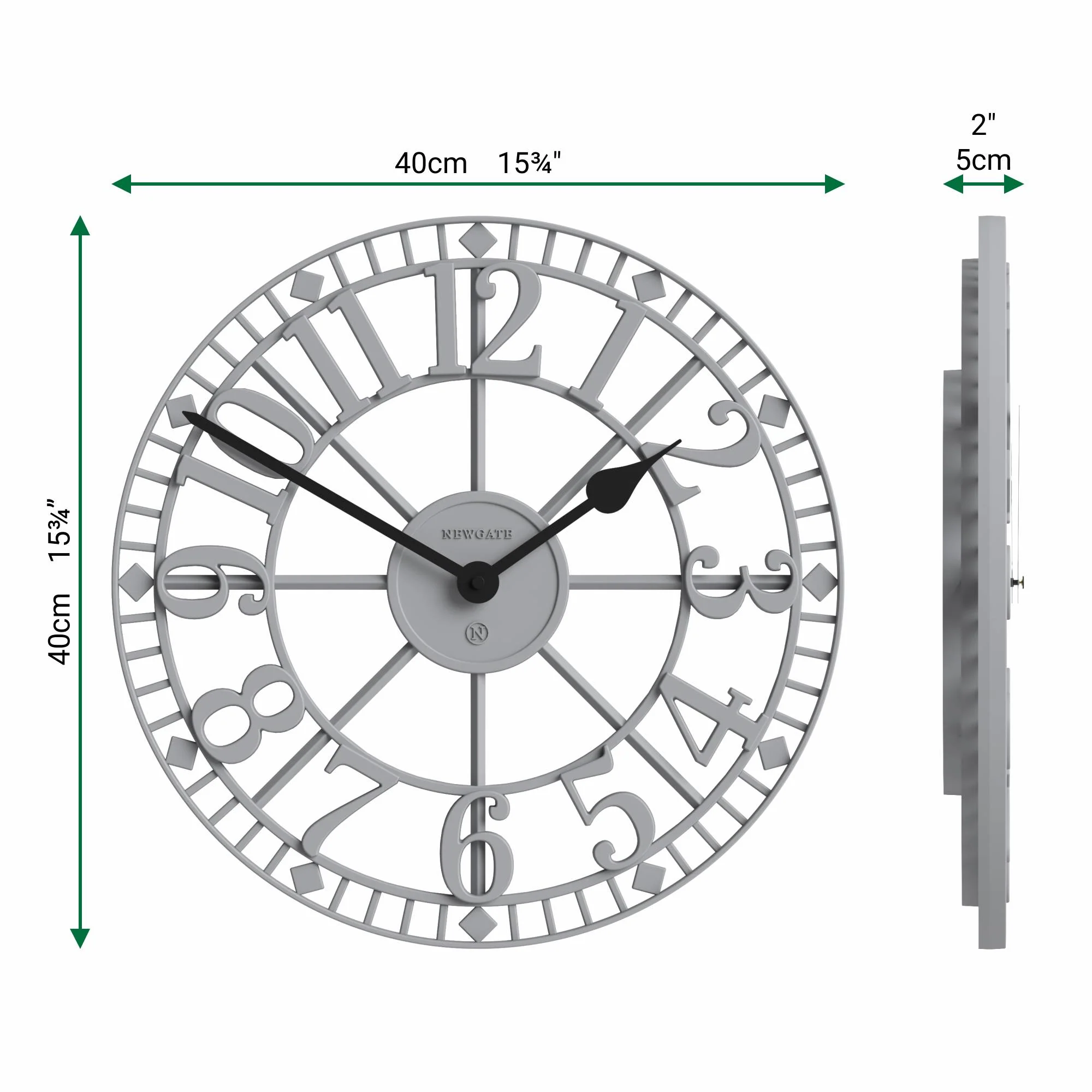 Newgate Warehouse wall clock in grey - Image 4