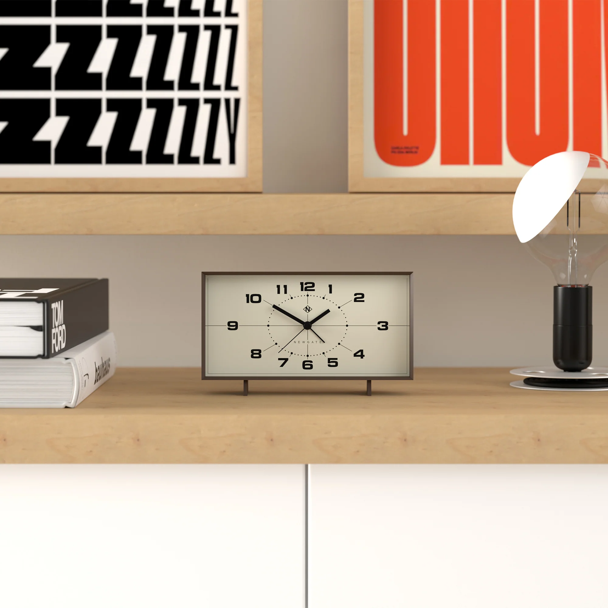 Newgate Wideboy alarm clock in mocha brown - Image 3