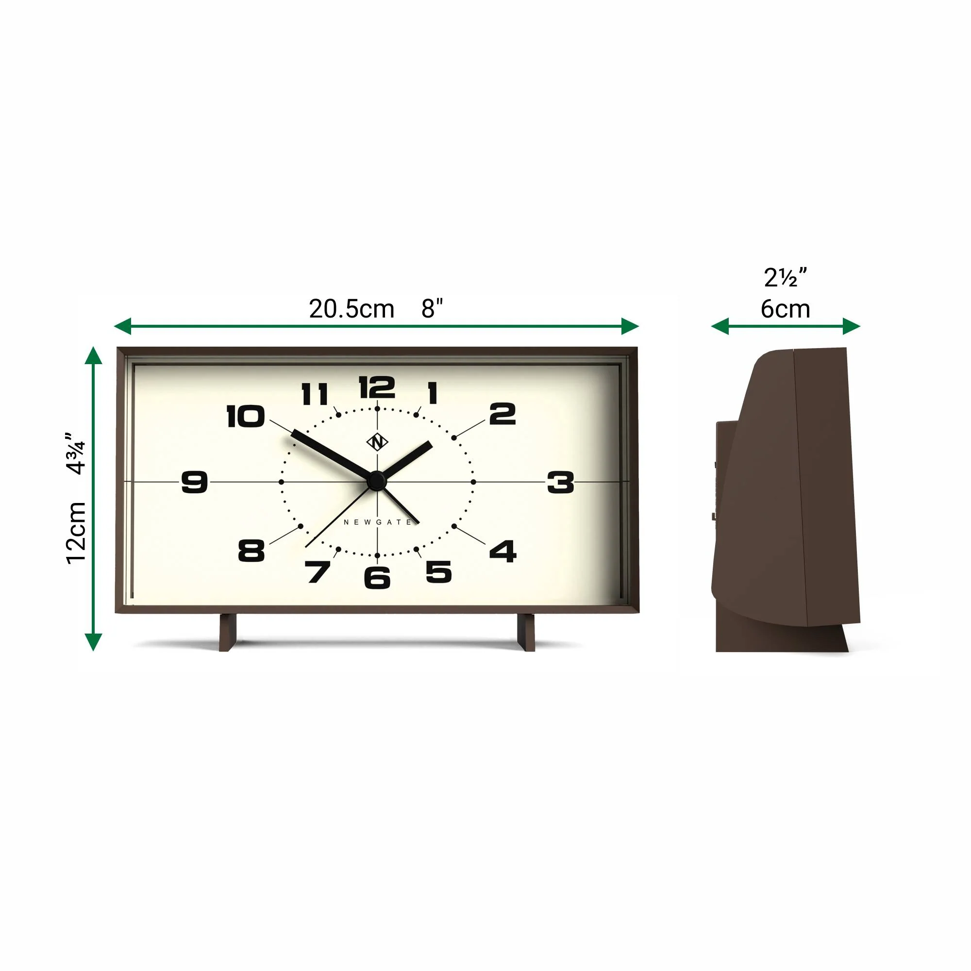 Newgate Wideboy alarm clock in mocha brown - Image 4