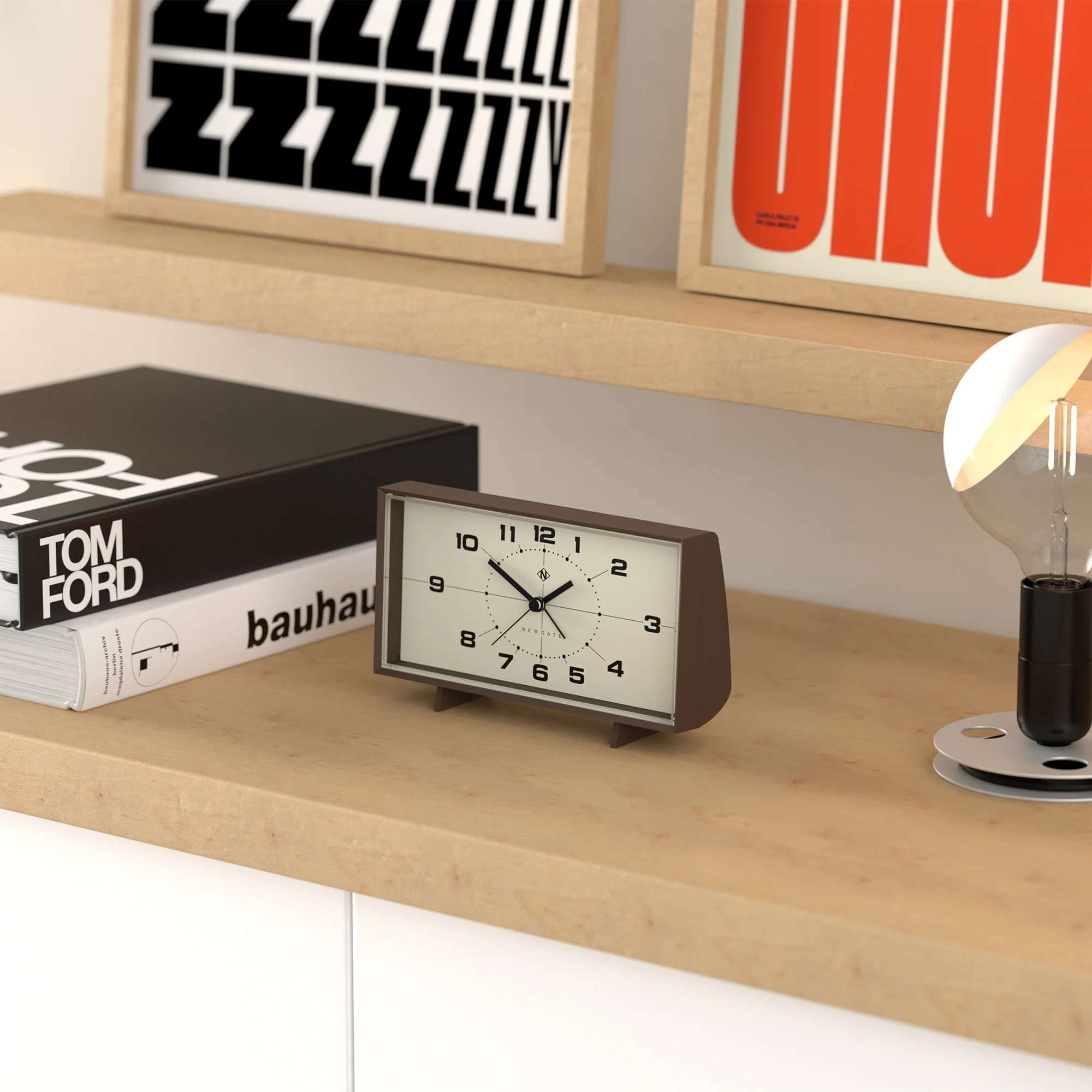 Newgate Wideboy alarm clock in mocha brown - Image 5