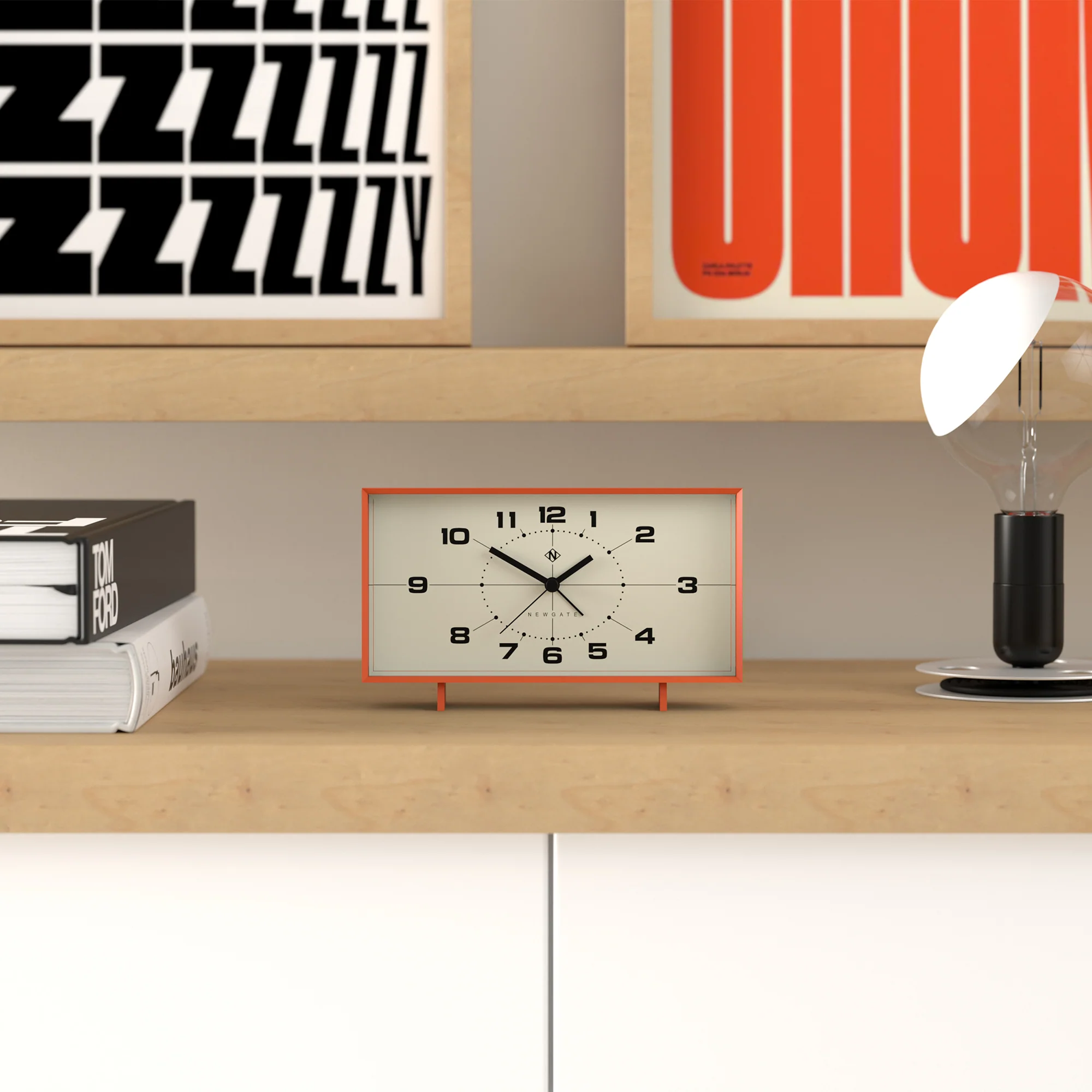 Newgate Wideboy alarm clock in pumpkin orange - Image 3