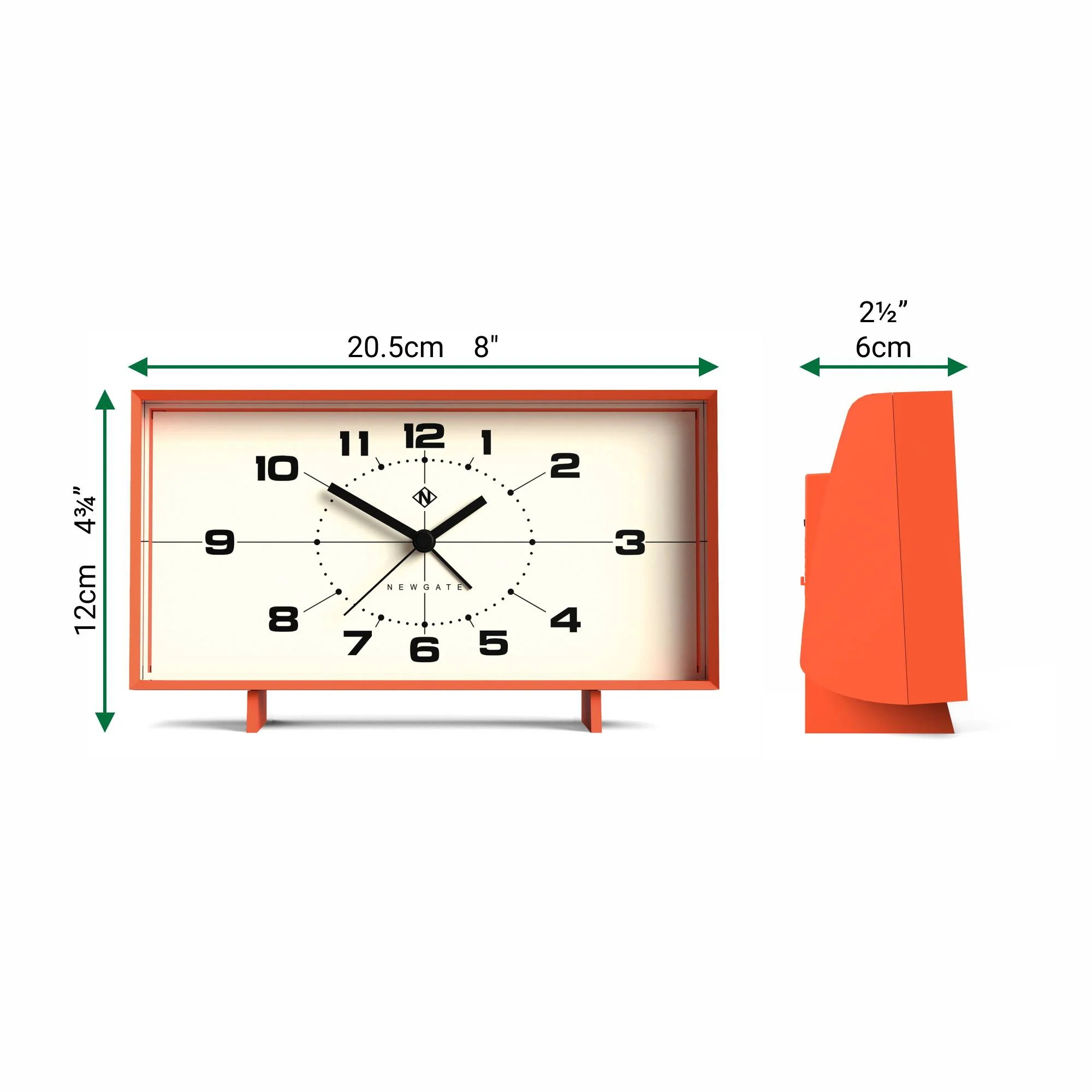 Newgate Wideboy alarm clock in pumpkin orange - Image 4