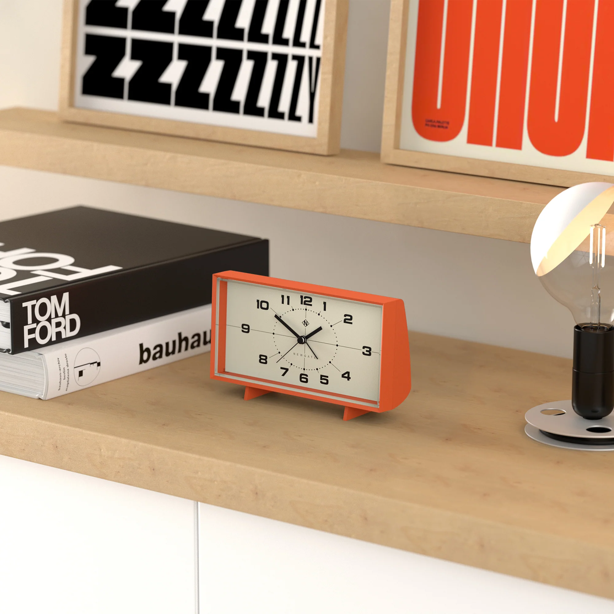 Newgate Wideboy alarm clock in pumpkin orange - Image 5