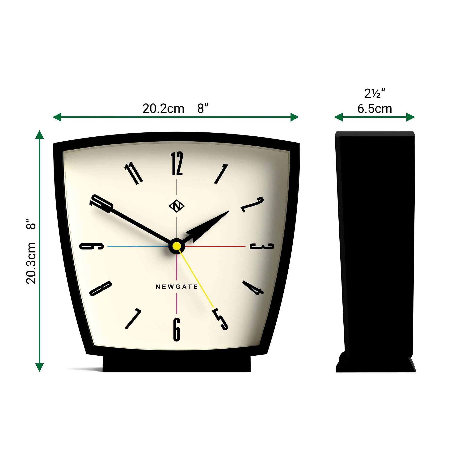 Newgate Odyssey mantel clock in black - Image 4
