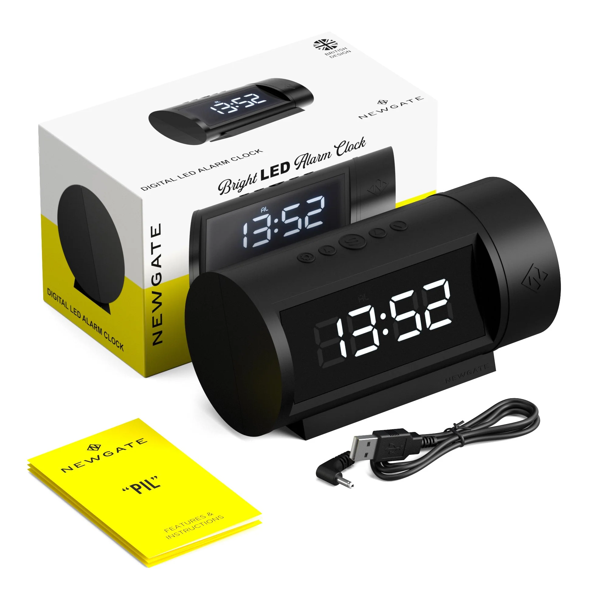 Newgate Pil LED alarm in black - Image 6