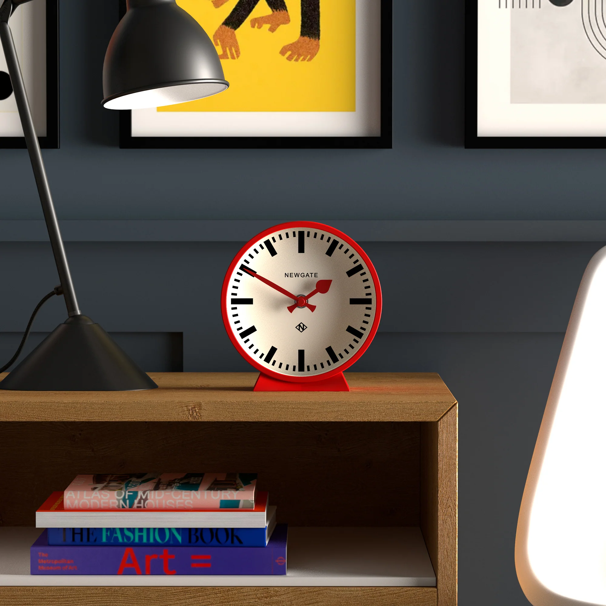 Newgate M Mantel Railway clock in red - Image 3