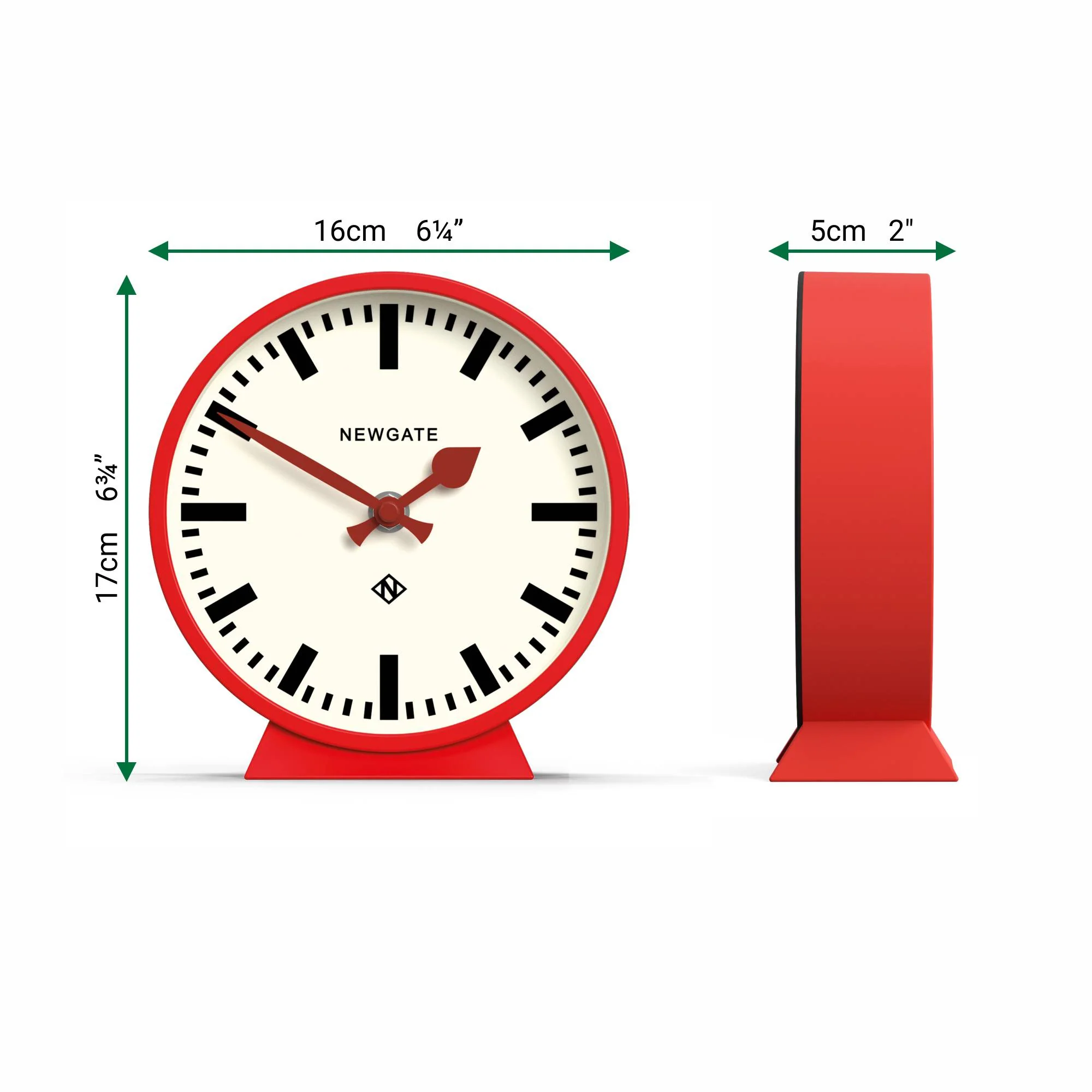 Newgate M Mantel Railway clock in red - Image 4