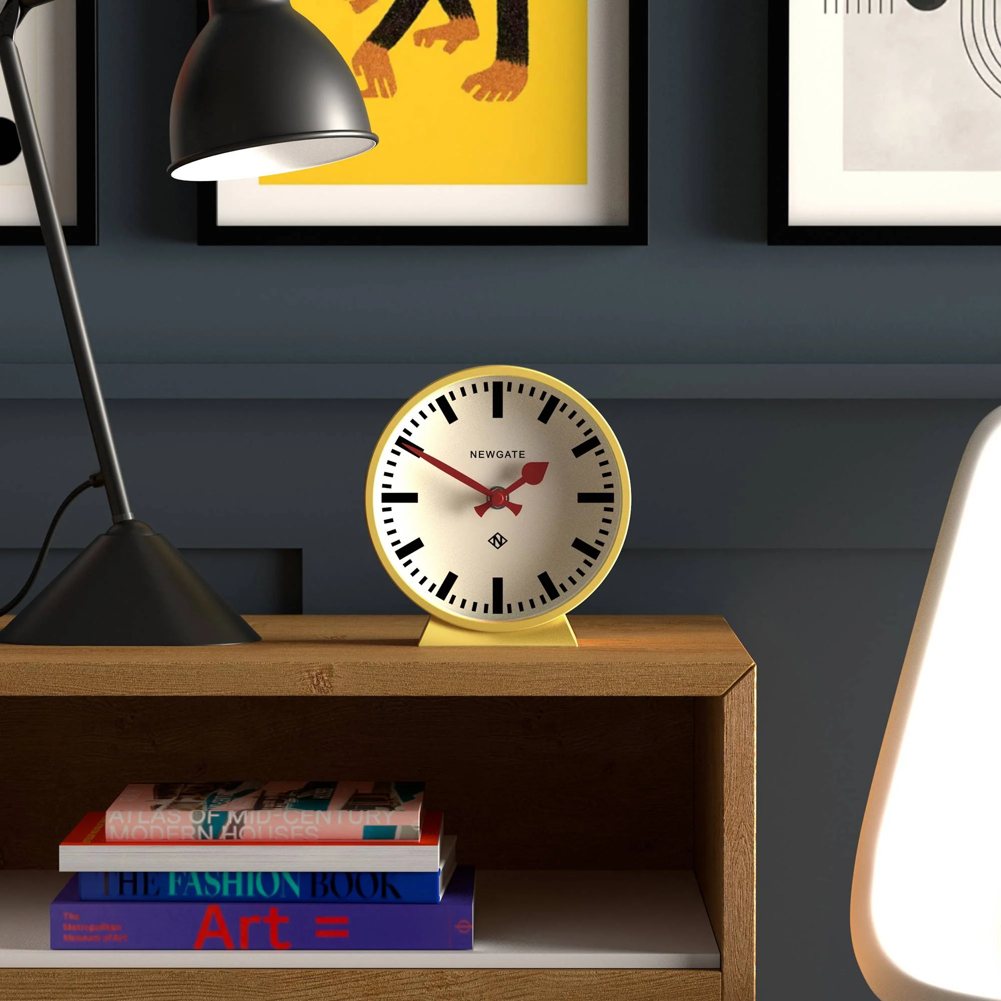 Newgate M Mantel Railway clock in yellow - Image 3