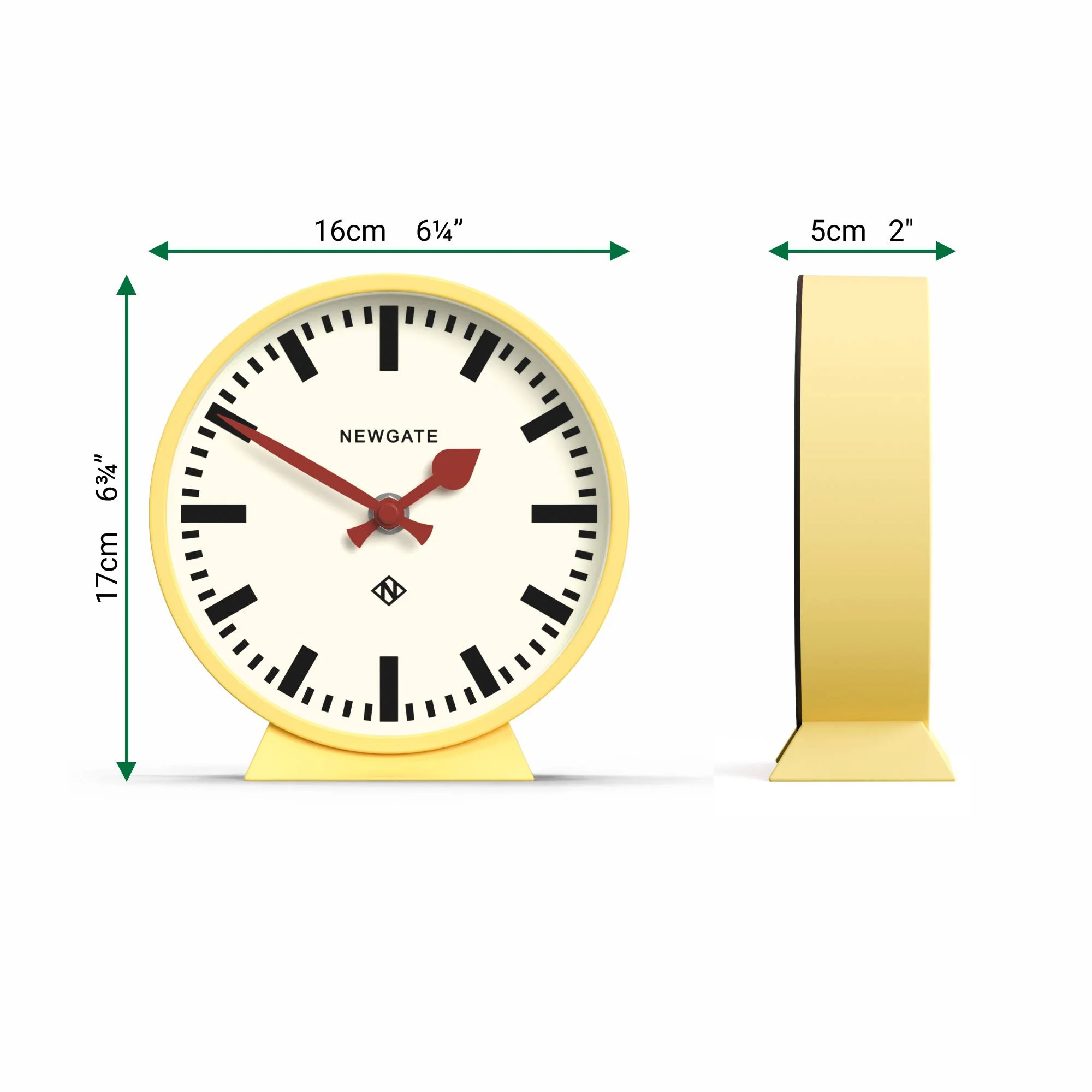 Newgate M Mantel Railway clock in yellow - Image 4