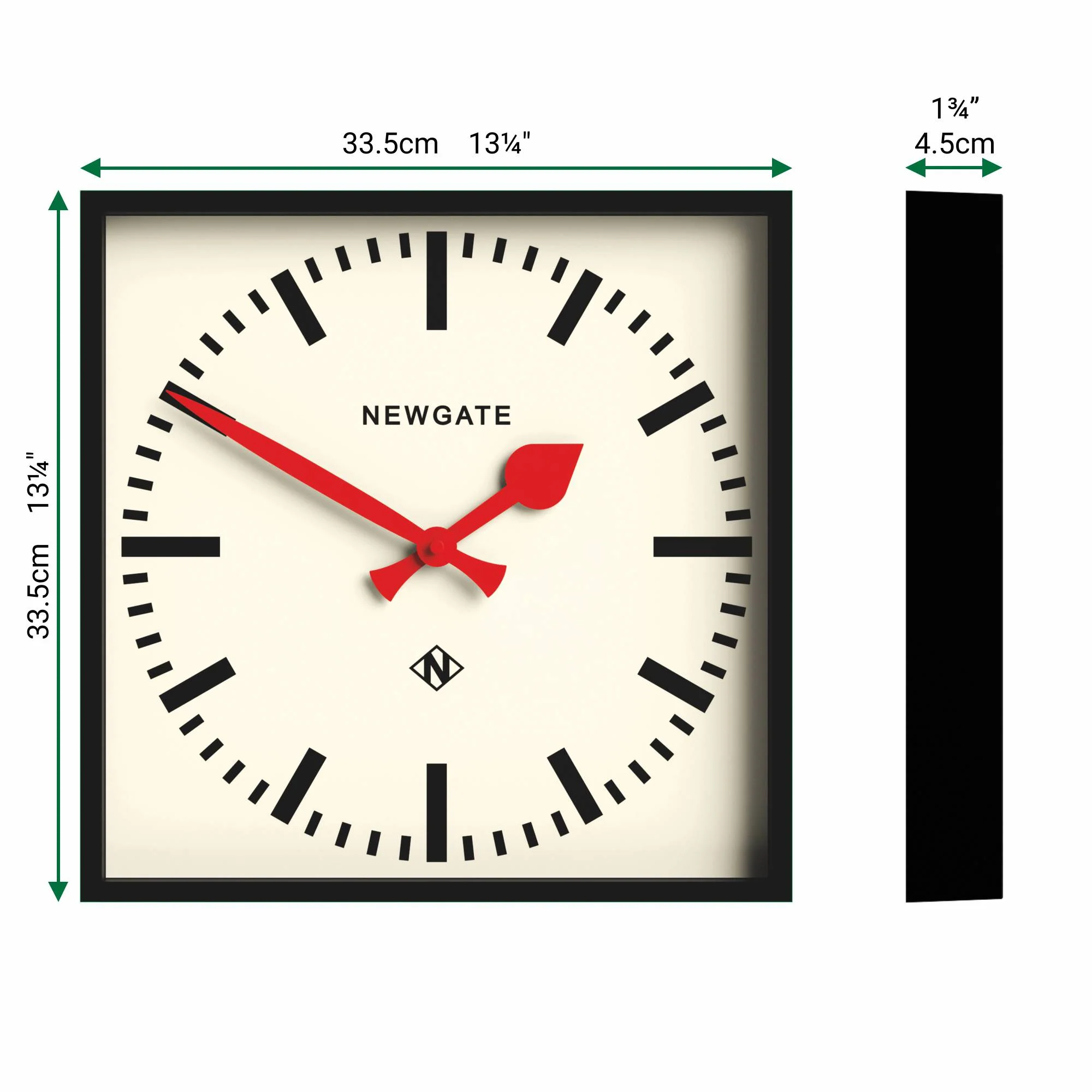 Newgate Number Five Railway wall clock in black and red - Image 4
