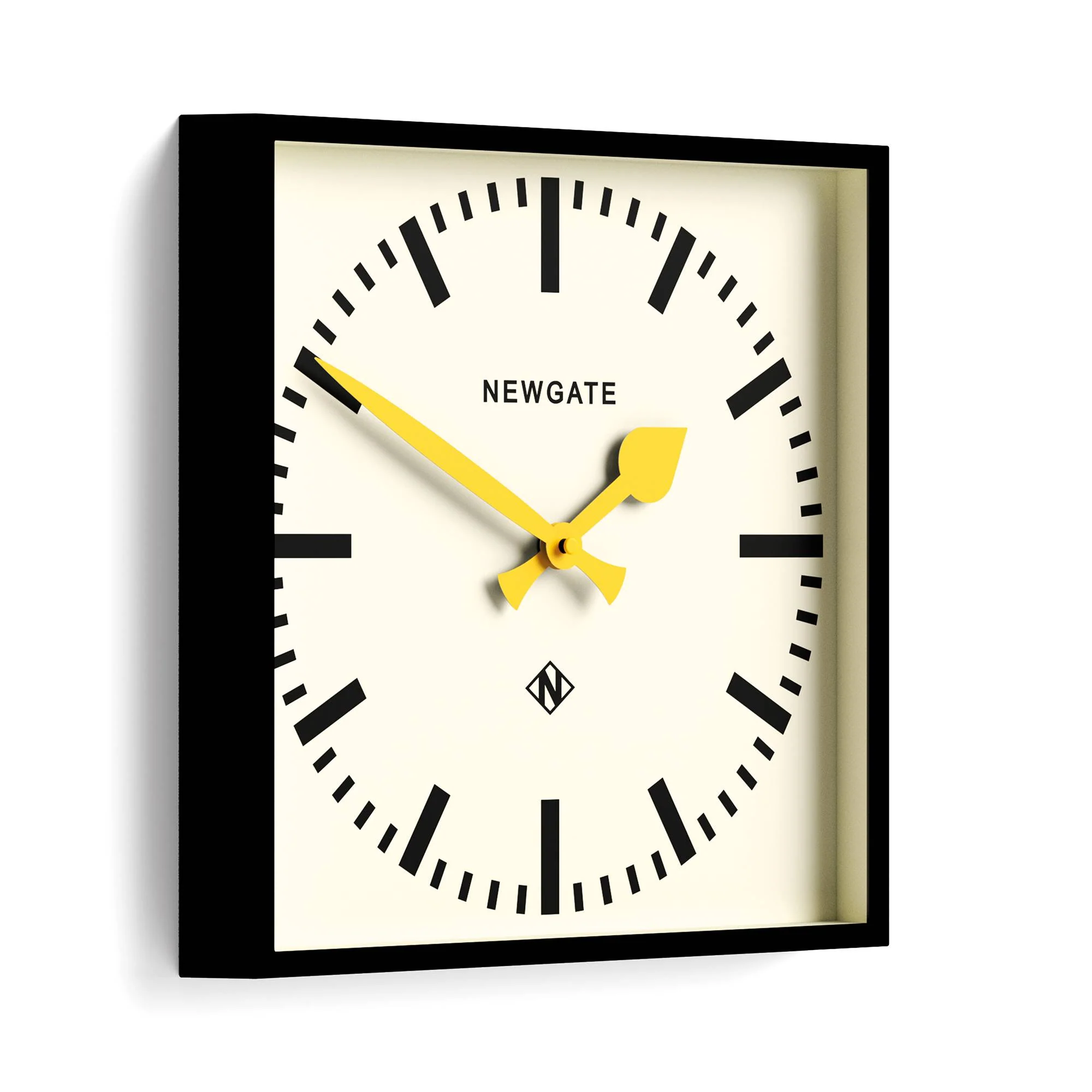 Newgate Number Five Railway wall clock in black and yellow - Image 2