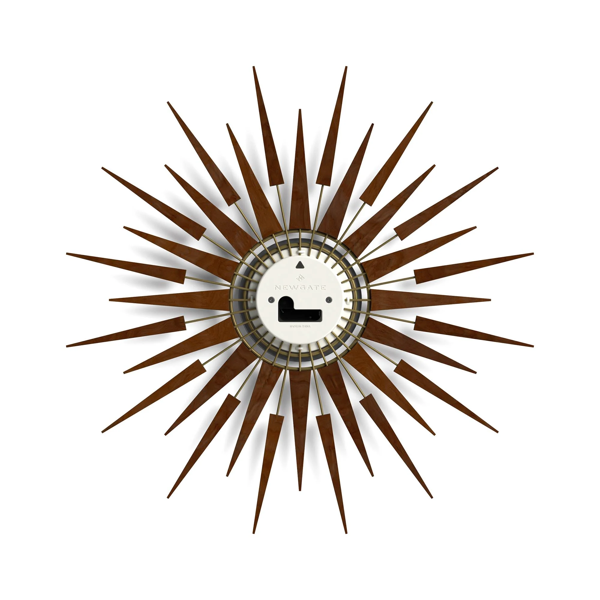 Newgate Pluto wall clock in dark wood - Image 8
